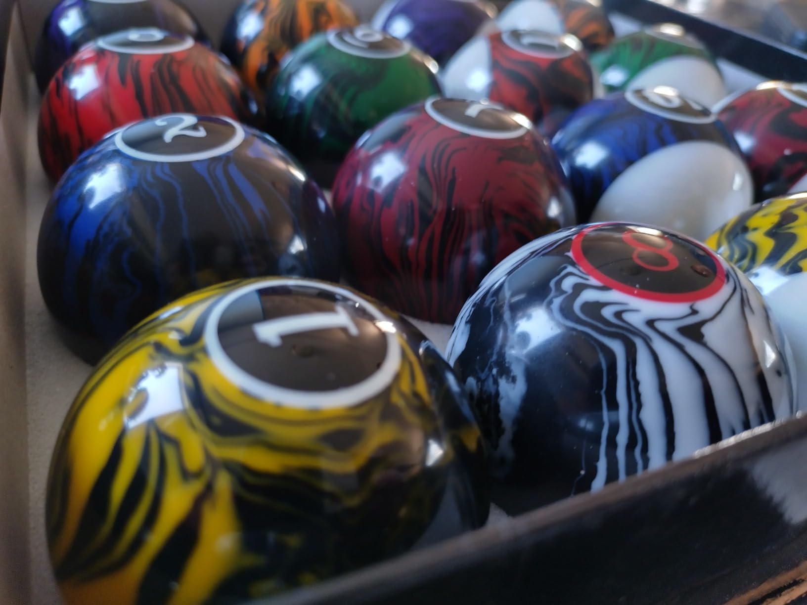 Billiard Balls Set Pool Table Balls Marble-Swirl & Classic Style 16 Ball Set customer photo 1