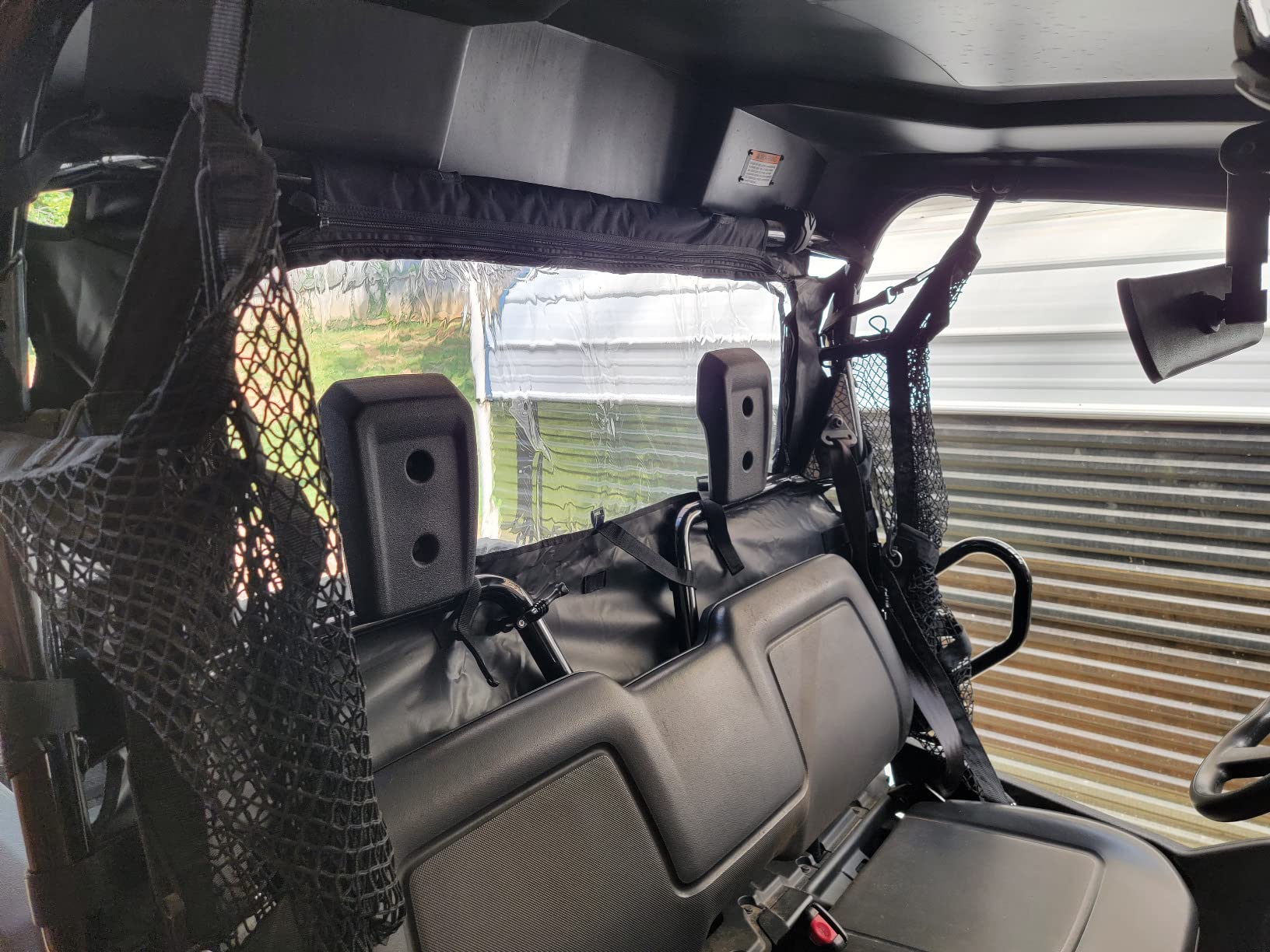 KEMIMOTO UTV Rear Windshield Compatible with Pioneer 700/700-4 2014-2026 | Dust Free Mid Panel, Rainproof Zipper, Upgraded Material, Fabric Rear Panel Fit for Soft/Hard Roof customer photo 1