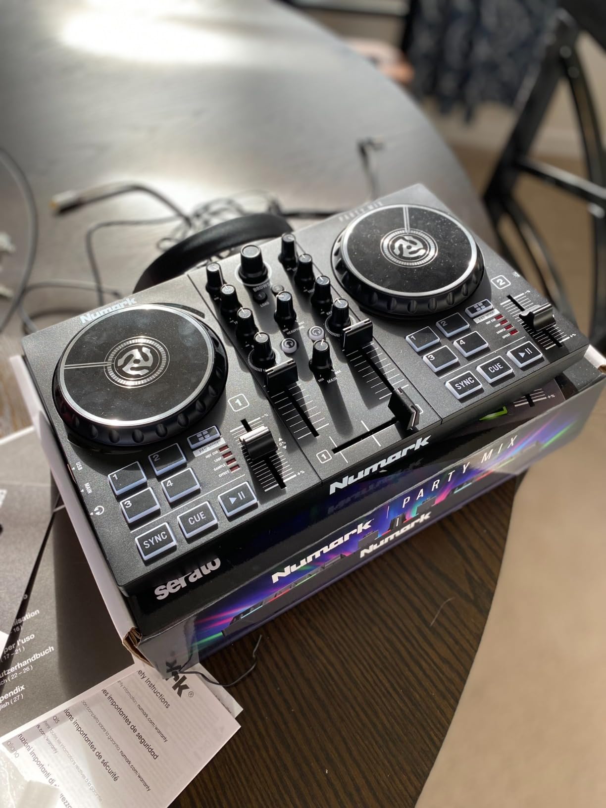 Numark Party Mix II DJ Controller with Built-in Lights | 2-Decks, 2 Filter FX Knobs, DJ Mixer, Touch-Capacitive Wheels, Integrated Audio Interface, and Serato DJ Lite customer photo 1