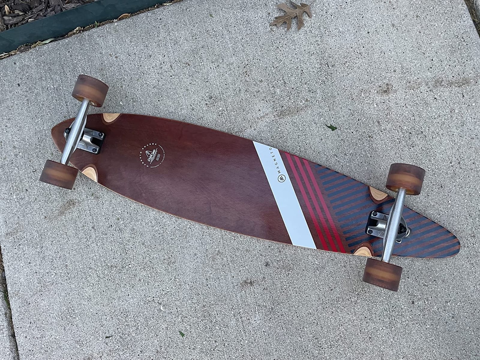 Magneto 40 Inch Pintail Longboard Skateboard | Dark Stained Hard Maple Core Long Board Deck | Cruiser Skateboards, Carver, Freestyle | Skateboard for Adults Teenagers Men Women | Free Skate Tool customer photo 2
