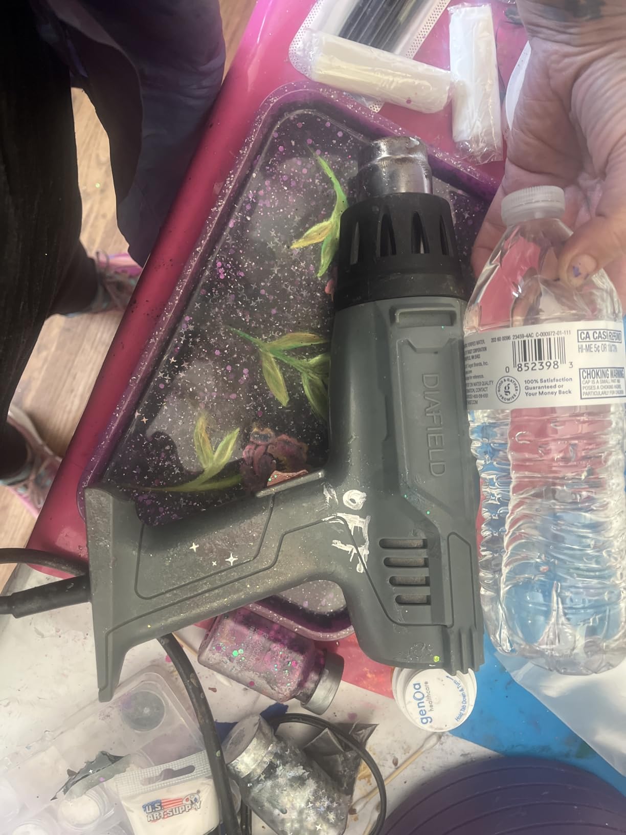 DIAFIELD 1850W Heat Gun with Dual Temperature Settings 572.0 °F & 1202 °F | Fast Heat Hot Air Gun, Durable & Overload Protection, with 4 Nozzles for Shrink Wrap, Vinyl, Crafts, Epoxy Resin customer photo 1