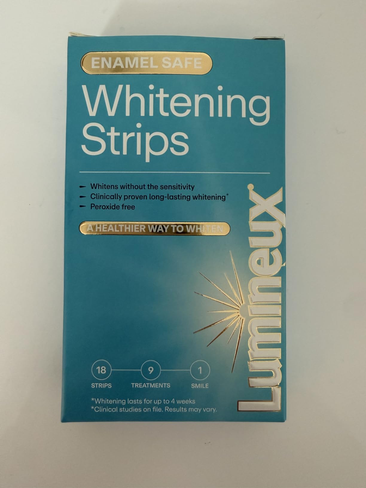 Lumineux Teeth Whitening Strips, Peroxide Free, 9 Treatments (1 Month) | Peroxide free, enamel safe, dentist formulated, clinically tested & proven, free from harsh ingredients, no sensitivity customer photo 2