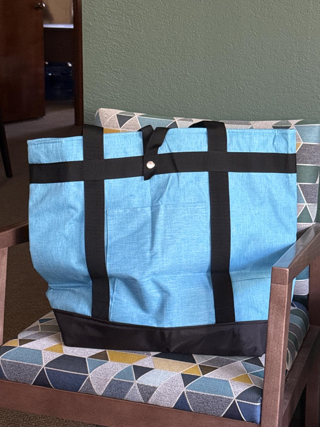 BeeGreen Cooler Bag Soft Insulated Tote for Beach Travel Grocery Shopping Lunch Portable Large Ice Coolers with Handle Hard Freezer Bags with Zippered Top Foldable Leakproof Delivery Totes Navy customer photo 1