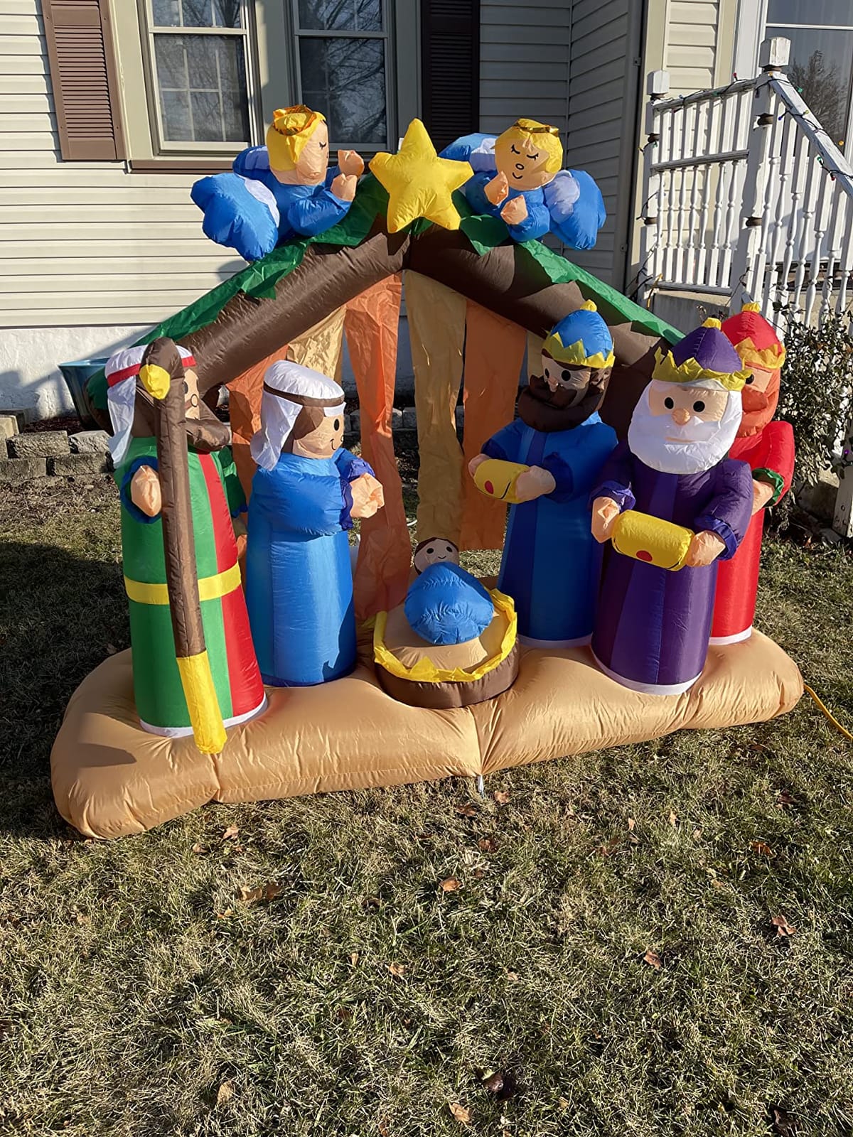 Joiedomi 6.5 FT Long Christmas Inflatable Nativity Scene with Angels with Build-in LEDs Blow Up Inflatables for Christmas Party Indoor, Outdoor, Yard, Garden, Lawn, Winter Decor customer photo 1
