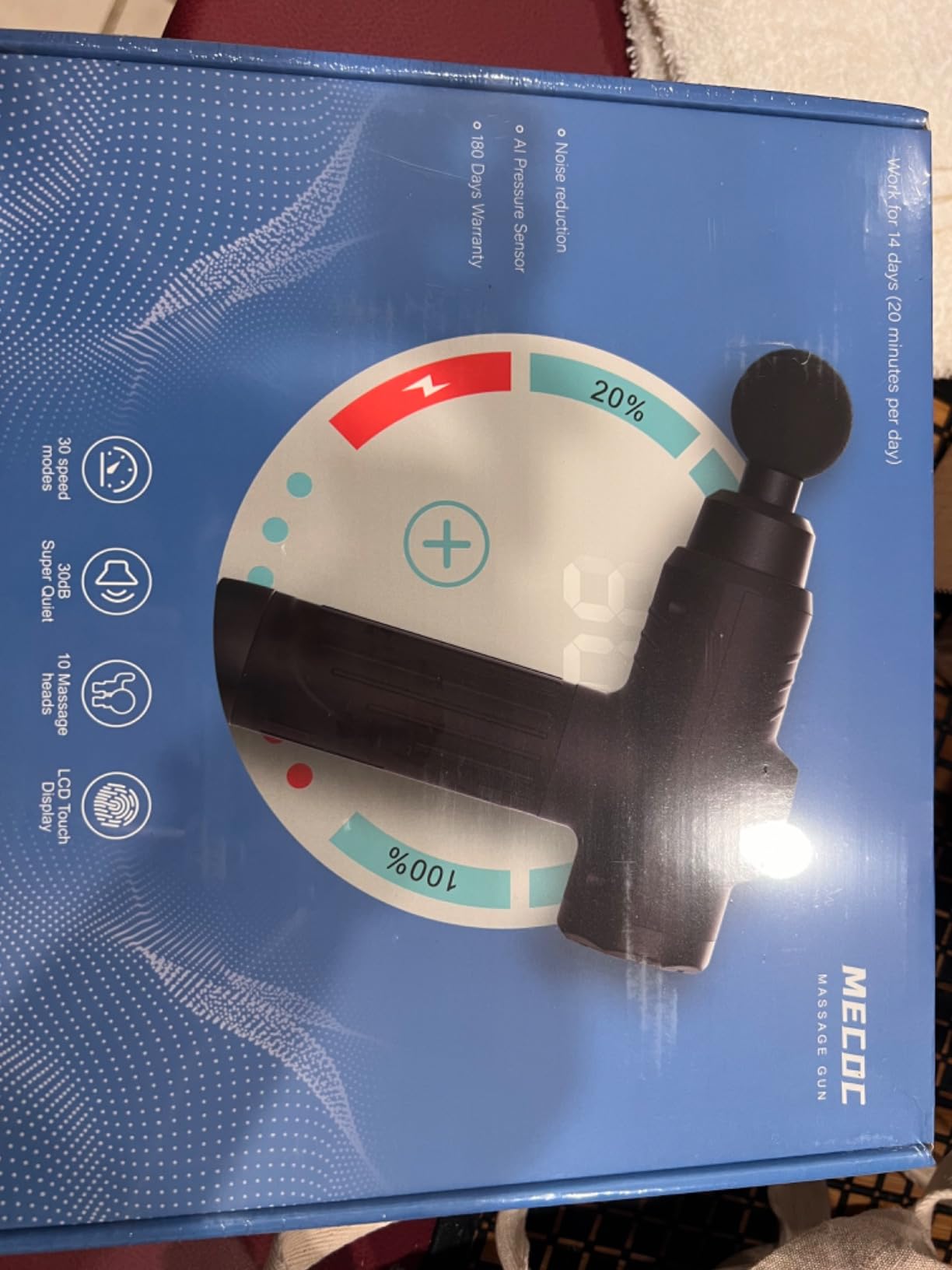 Massage Gun, Deep Tissue Percussion Massager for Pain Relief, Super Quiet Portable Body Relaxation Electric Muscle Massage Gun with 10 Attachment 30 Speed customer photo 1