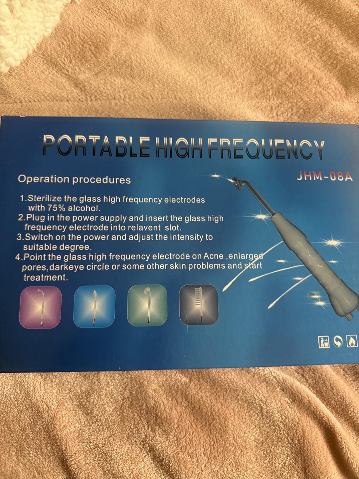 Quiet&Far High Frequency Facial Machine Skin Care Tool for Wrinkles Reducing Skin Tightening High Frequency Facial Wand with 4 Tubes customer photo 1