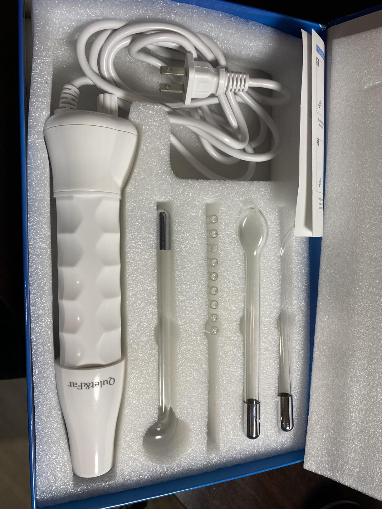 Quiet&Far High Frequency Facial Machine Skin Care Tool for Wrinkles Reducing Skin Tightening High Frequency Facial Wand with 4 Tubes customer photo 2