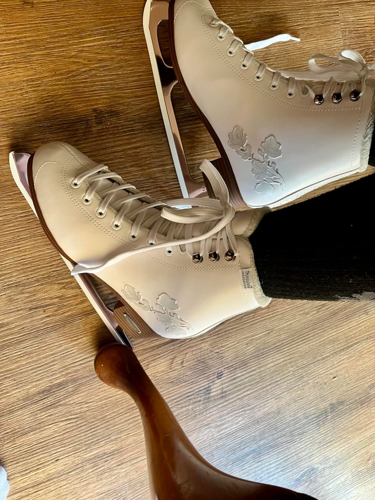 Rollerblade Bladerunner Ice Diva Women's Adult Figure Skates, White and Rose Gold, Ice Skates customer photo 2