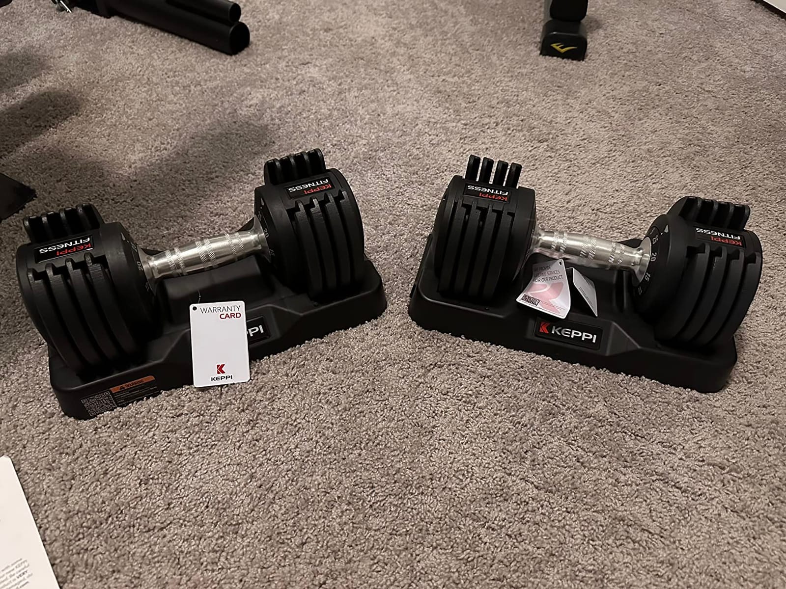 Keppi Adjustable Dumbbells Set of 2, Quick Adjust Weights for Home | 25LB/40LB/60LB All in 1 Weights Dumbbells Set with Safe Locking System, Anti-Slip Handle, Space-Saving Storage Tray customer photo 1
