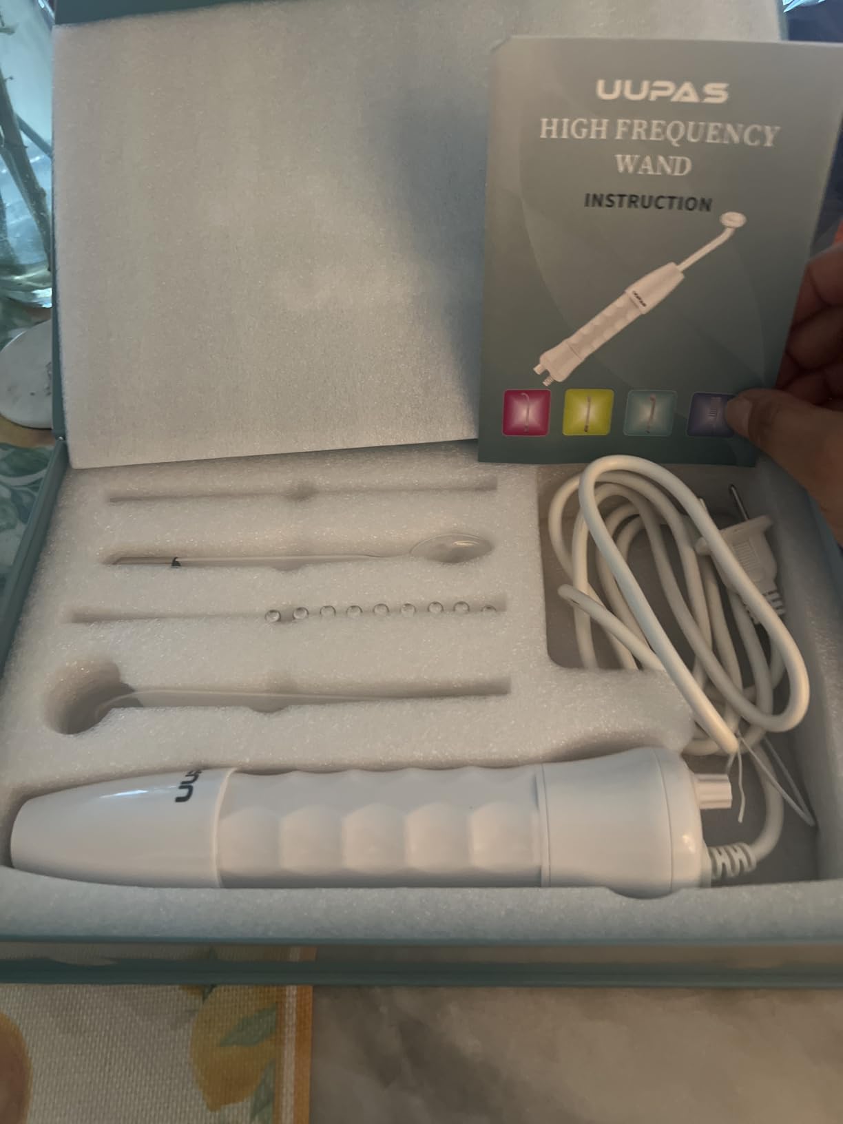 High Frequency Facial Wand-UUPAS Portable Handheld High Frequency | Facial Machine Skin Facial Wand with 4 Violet Tubes customer photo 2
