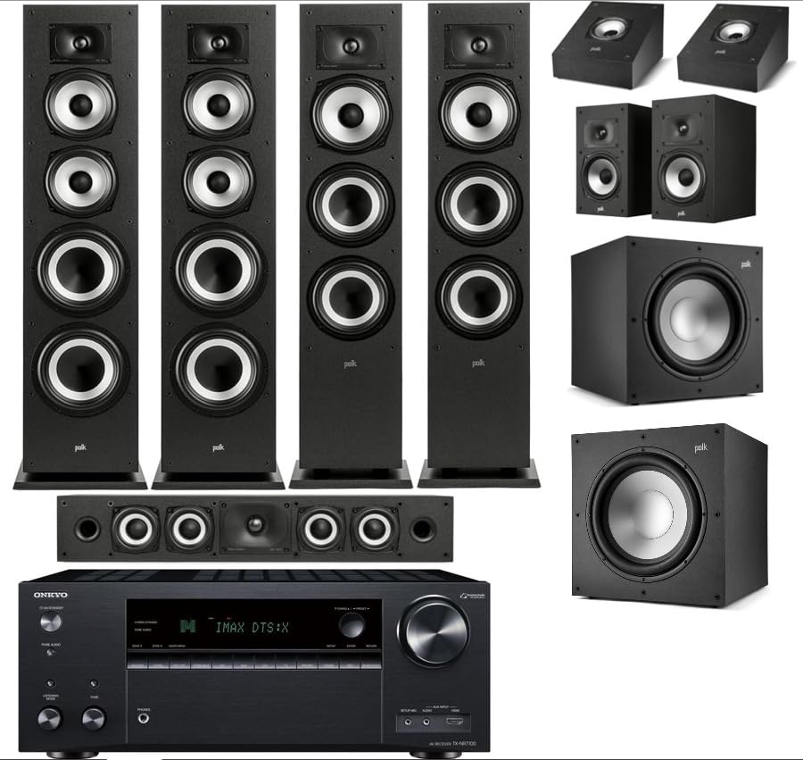 Polk Monitor XT35 Slim Center Channel Speaker - Hi-Res Audio Certified, Dolby Atmos & DTS:X Compatible, 1