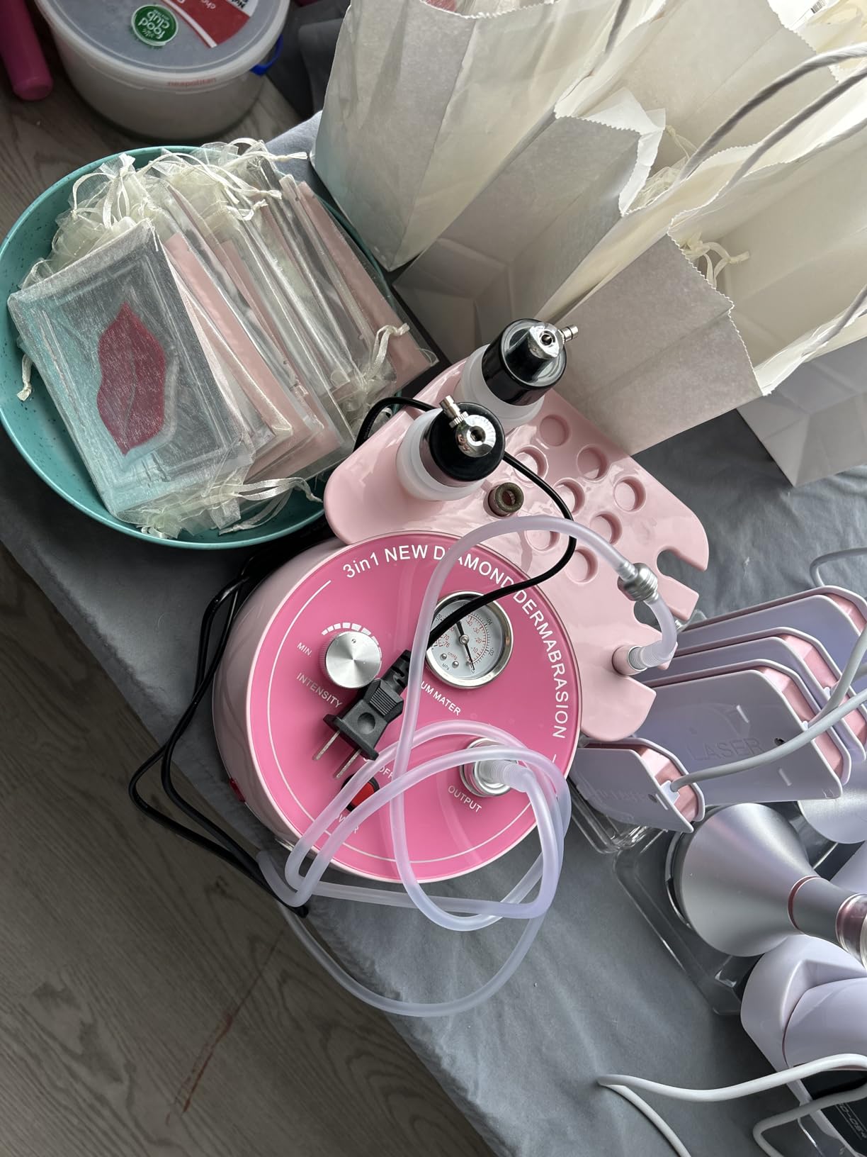 Diamond Microdermabrasion Machine Professional Plus, 3 in 1 Pink Diamond Dermabrasion Facial Beauty Equipment Skin Care for Vacuum Blackhead Removal & Spray, Suction Power 0-70 cmHg customer photo 2