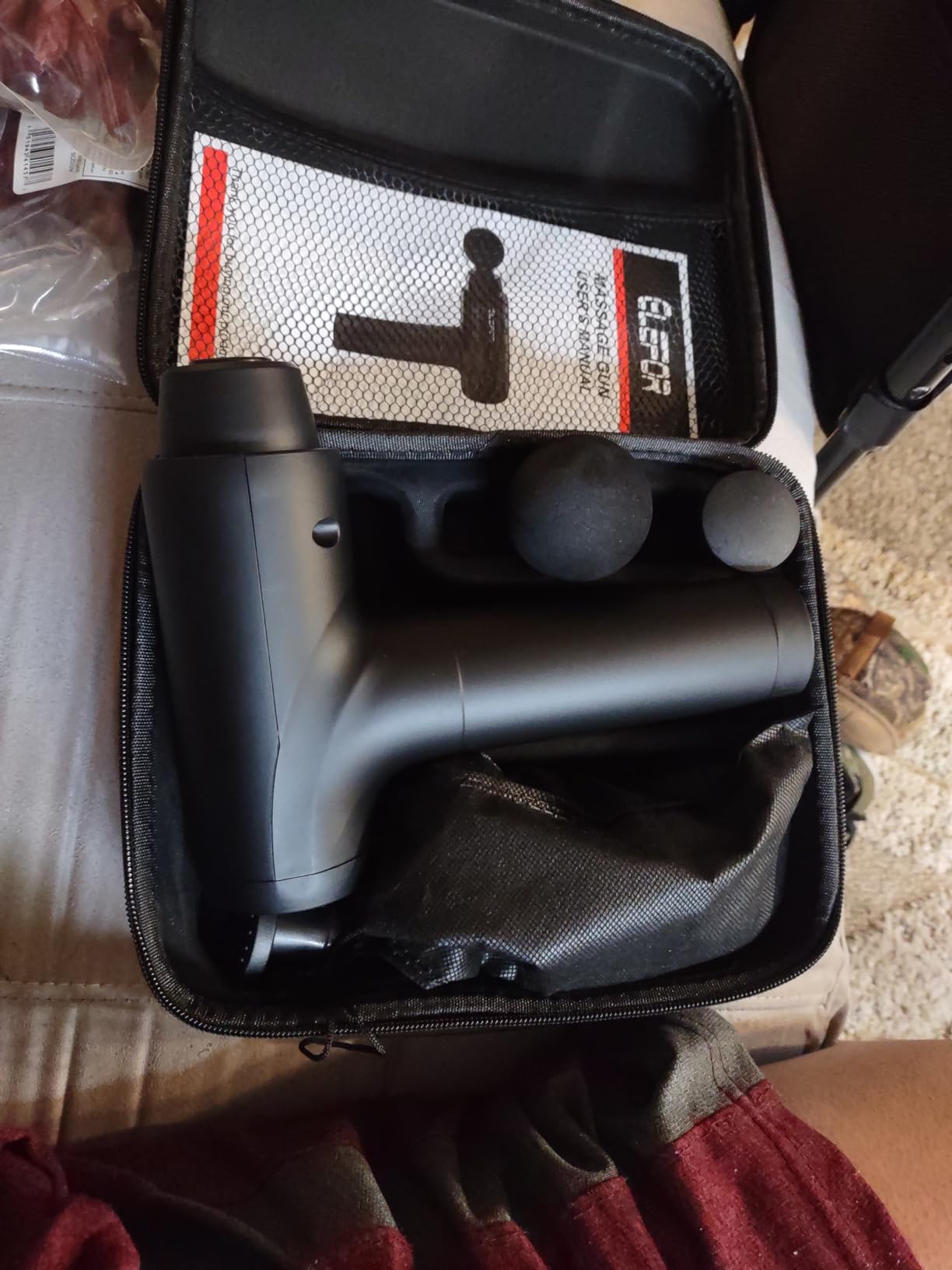 Elefor Massage Gun Deep Tissue,Percussion Back Massager Gun for Athletes Muscle Massage Gun for Pain Relief with 8 Massage Heads & 20 Speeds (Matte Black) customer photo 1