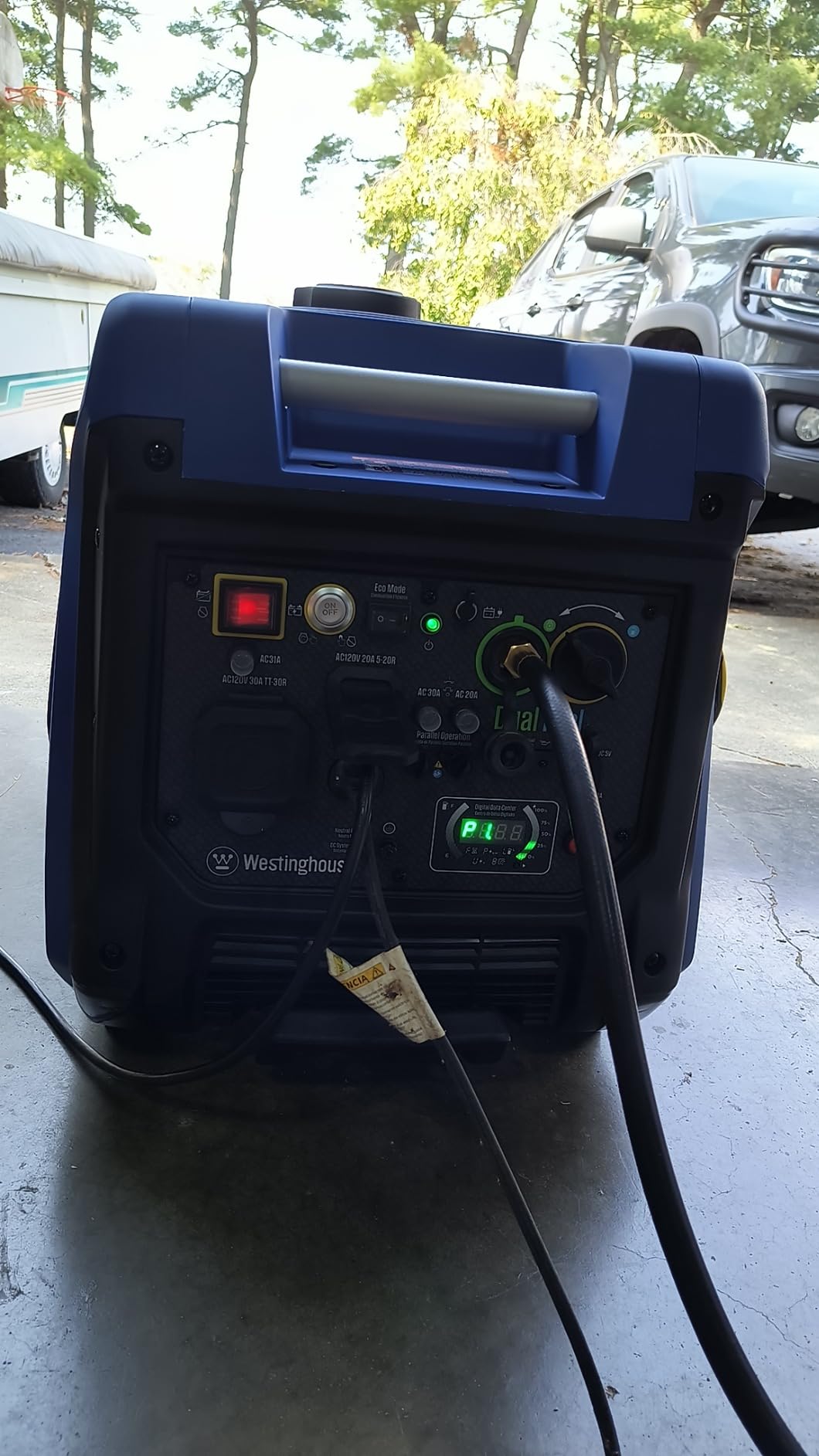 Westinghouse 5000 Peak Watt Super Quiet Dual Fuel Portable Inverter Generator, Remote Electric Start, Gas & Propane Powered, RV Ready 30A Outlet, Parallel Capable, Blue/Black customer photo 1