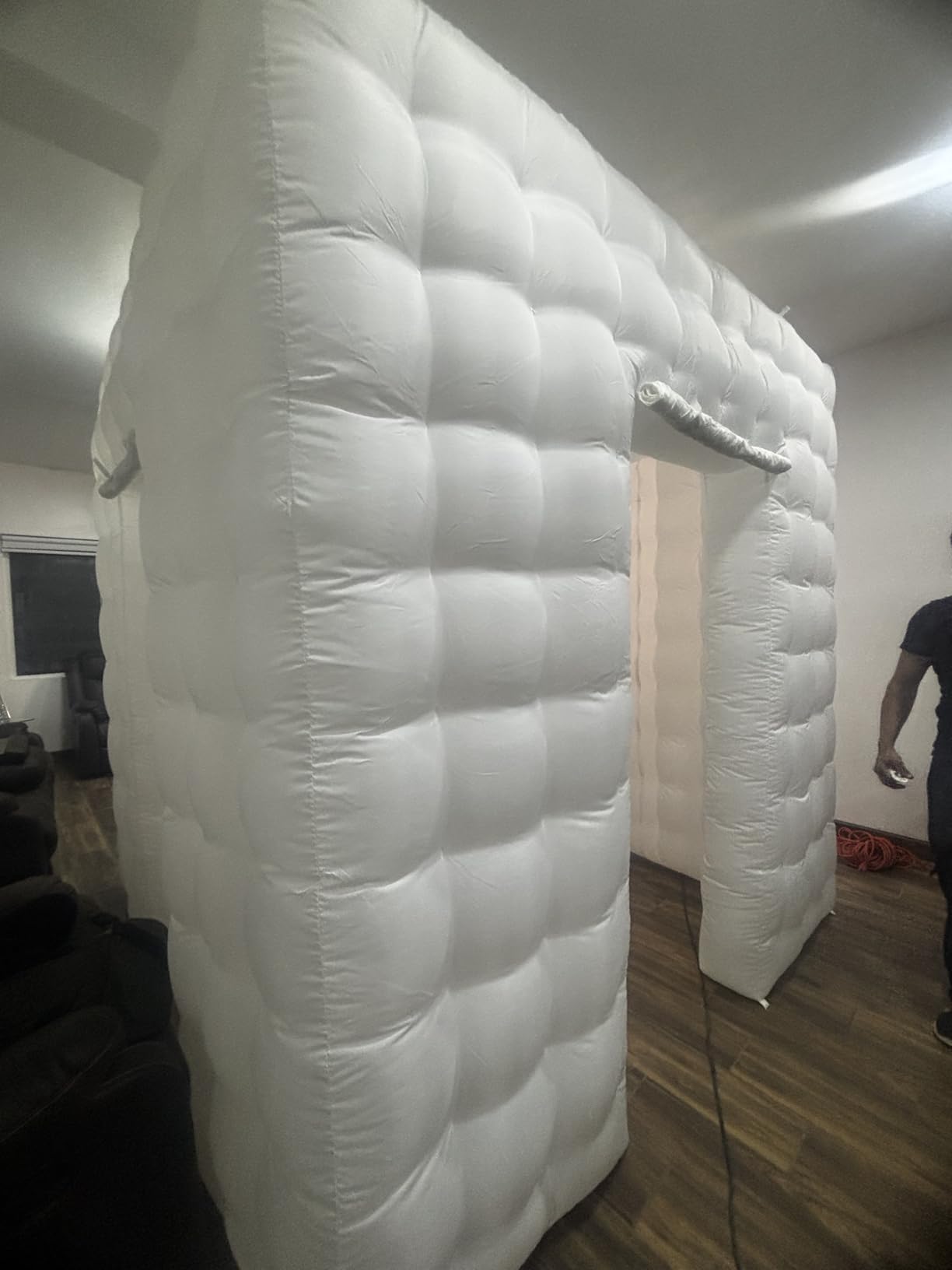 Inflatable Photo Booth Enclosure 2 Doors, Inflatable Tent (8.2 X 8.2 Ft) with Led Lights, Use in Advertising, Bars, Events, Trade Shows, Photo Booth Companies customer photo 2