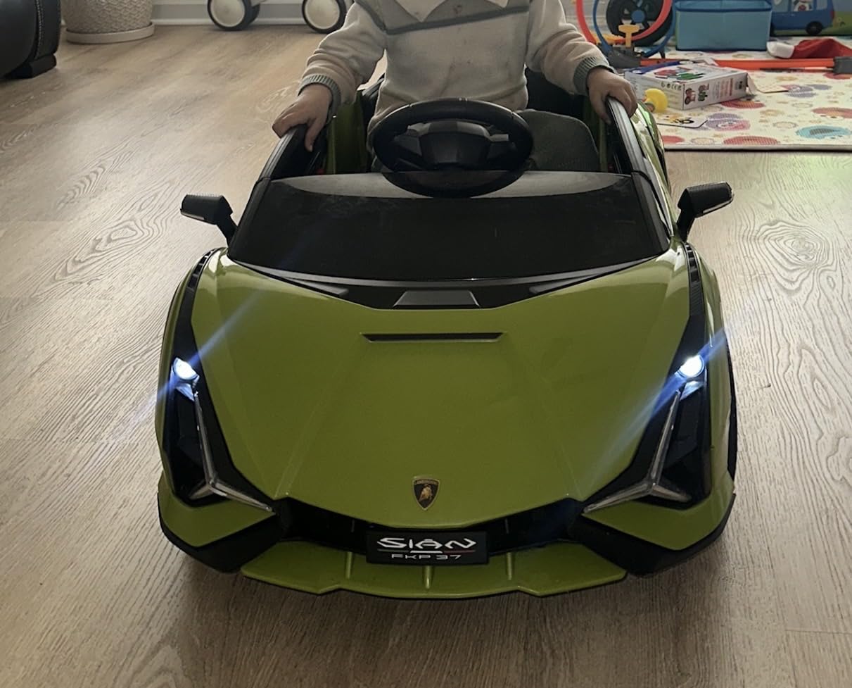 INFANS Licensed Lamborghini Sian Kids Ride on Car with Scissor Doors customer photo 1