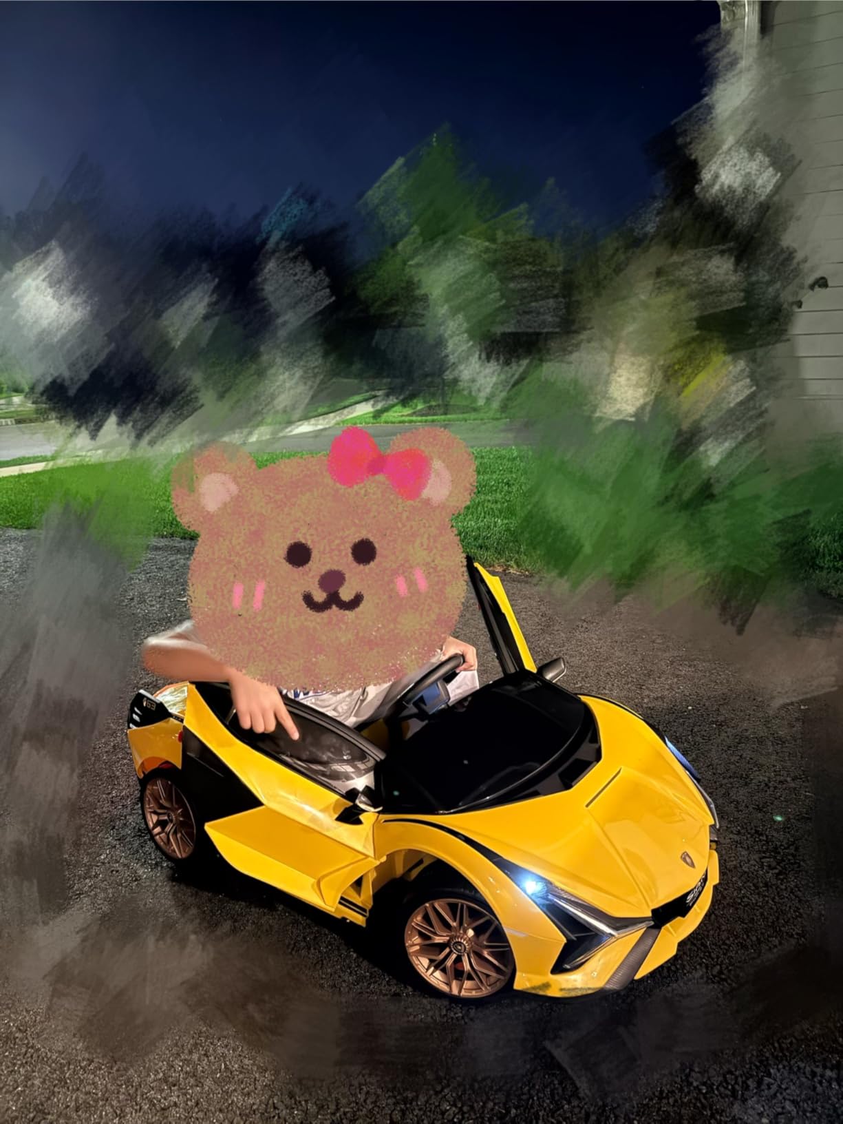 INFANS Licensed Lamborghini Sian Kids Ride on Car with Scissor Doors customer photo 2