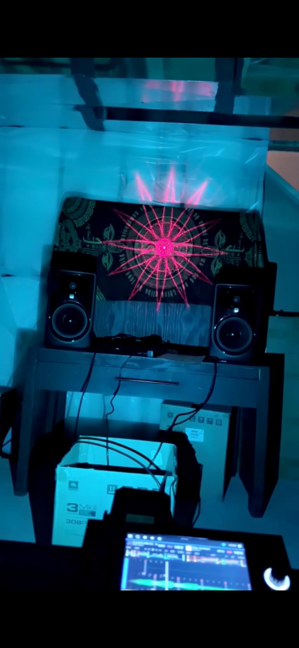 Enjoyedled DJ Disco Stage Party Lights with Northern Laser Light Effect | RGB LED Sound Activated, Strobe Lighting with Remote Control for Indoor Birthday Karaoke Club KTV, USB customer photo 1