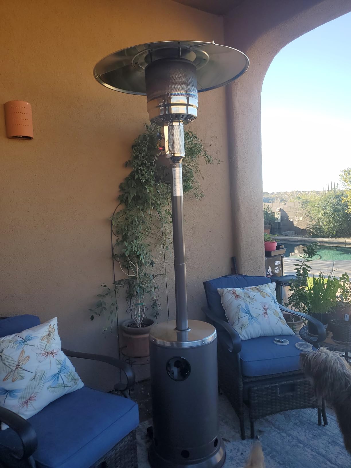 Hykolity 50,000 BTU Propane Patio Heater with Table Design, Stainless Steel Burner, Triple Protection System, Wheels, Outdoor Heaters for Patio, Garden, Commercial and Residentia, Black customer photo 1