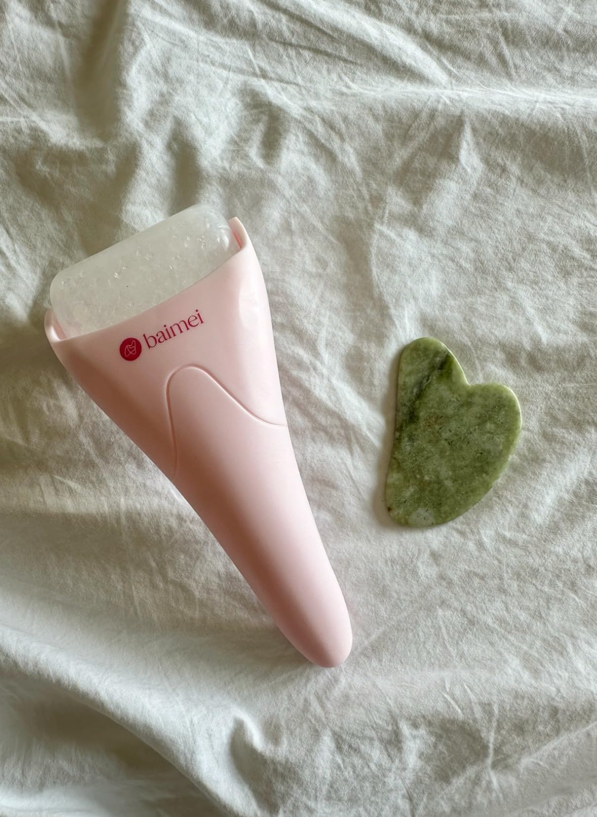 BAIMEI IcyMe Ice Roller for Face & Gua Sha Set, Depuff & Migraine Relief | Cooling Smoothing Guasha Tool for Face & Ice Roller, Daily Beauty Skincare Tool for Home Spa, Self Care Gifts for Women-Pink customer photo 2