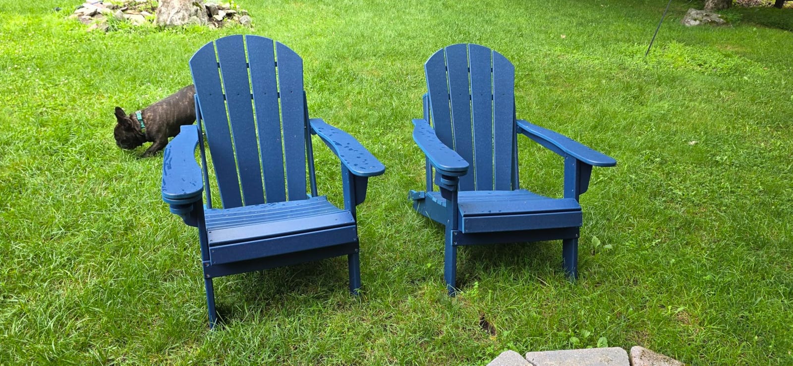 GREENVINES Folding-Adirondack-Chairs Set of 2, HDPE All Weather, Black customer photo 1