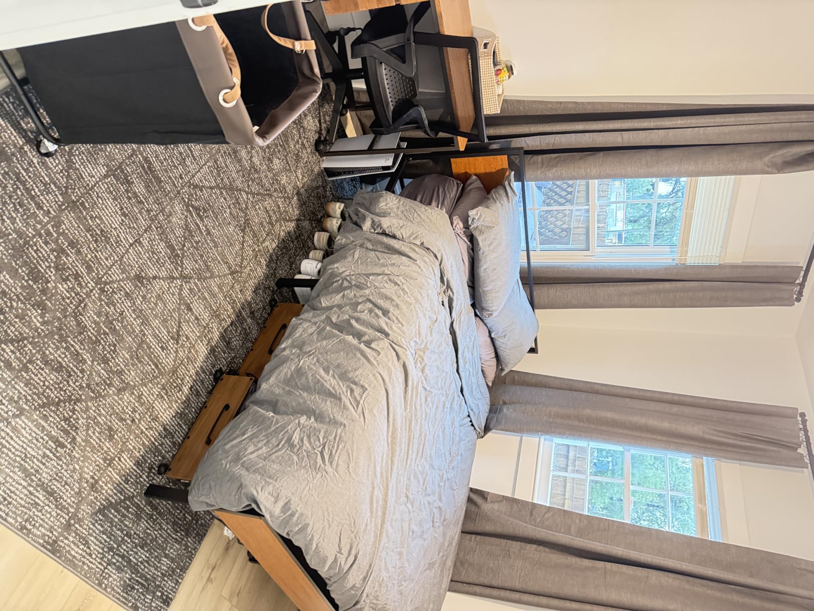 SHA CERLIN 14 Inch Queen Size Metal Platform Bed Frame with Wooden Headboard and Footboard, Mattress Foundation, No Box Spring Needed, Large Under Bed Storage, Non-Slip Without Noise, Mahogany customer photo 2