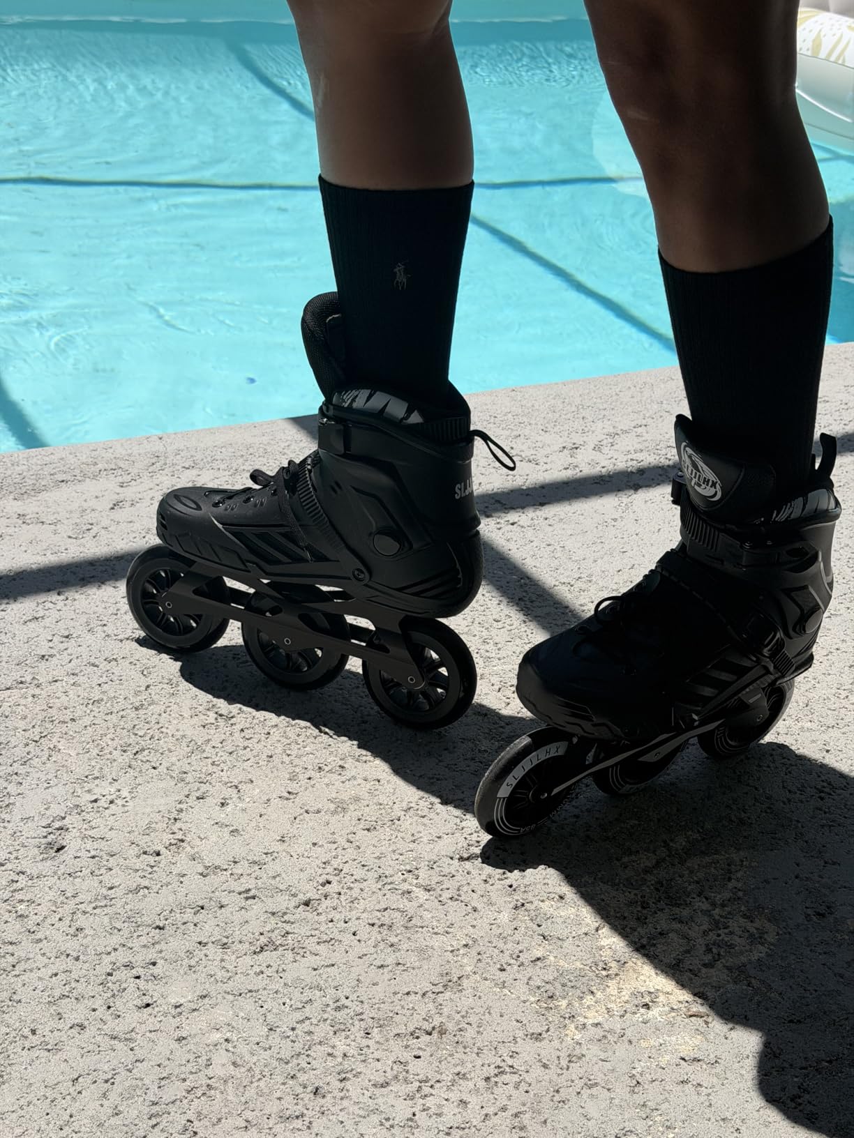 3 Wheels Inline Skates for Men Women, Professional Roller Skates Blades for Male Female, High Performance Fitness Adult Speed Skates with 110MM Wheels, Washable Liner(Black) customer photo 2