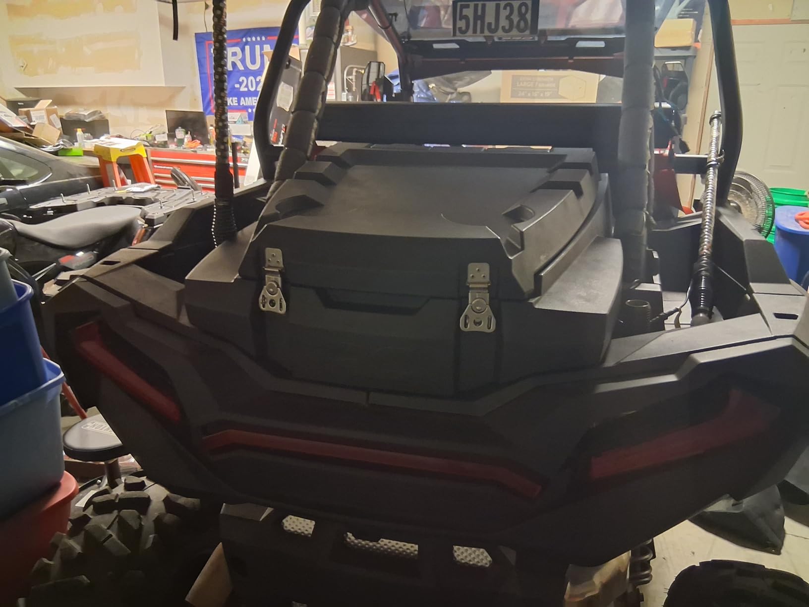 Rough Country Rear Bed Cargo Box for Polaris RZR XP 1000 (2 & 4-Seat Models) - 27-Gallon Storage Capacity, Watertight Seal, High-Impact UV-Resistant, Lockable Latches customer photo 1