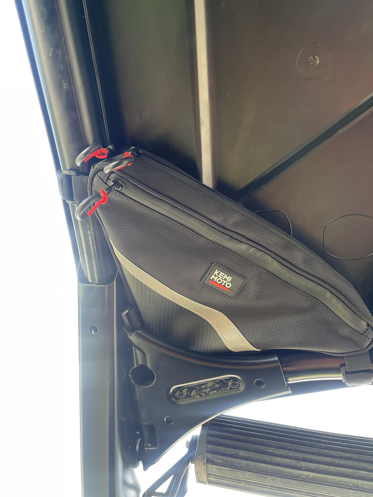 KEMIMOTO UTV Roll Bar Triangle Storage Bag, 2 Packs Water Resistant Universal Roof/Door/Side Armrest Bag Compatible with Most UTV, Road and Mountain Bikes customer photo 1