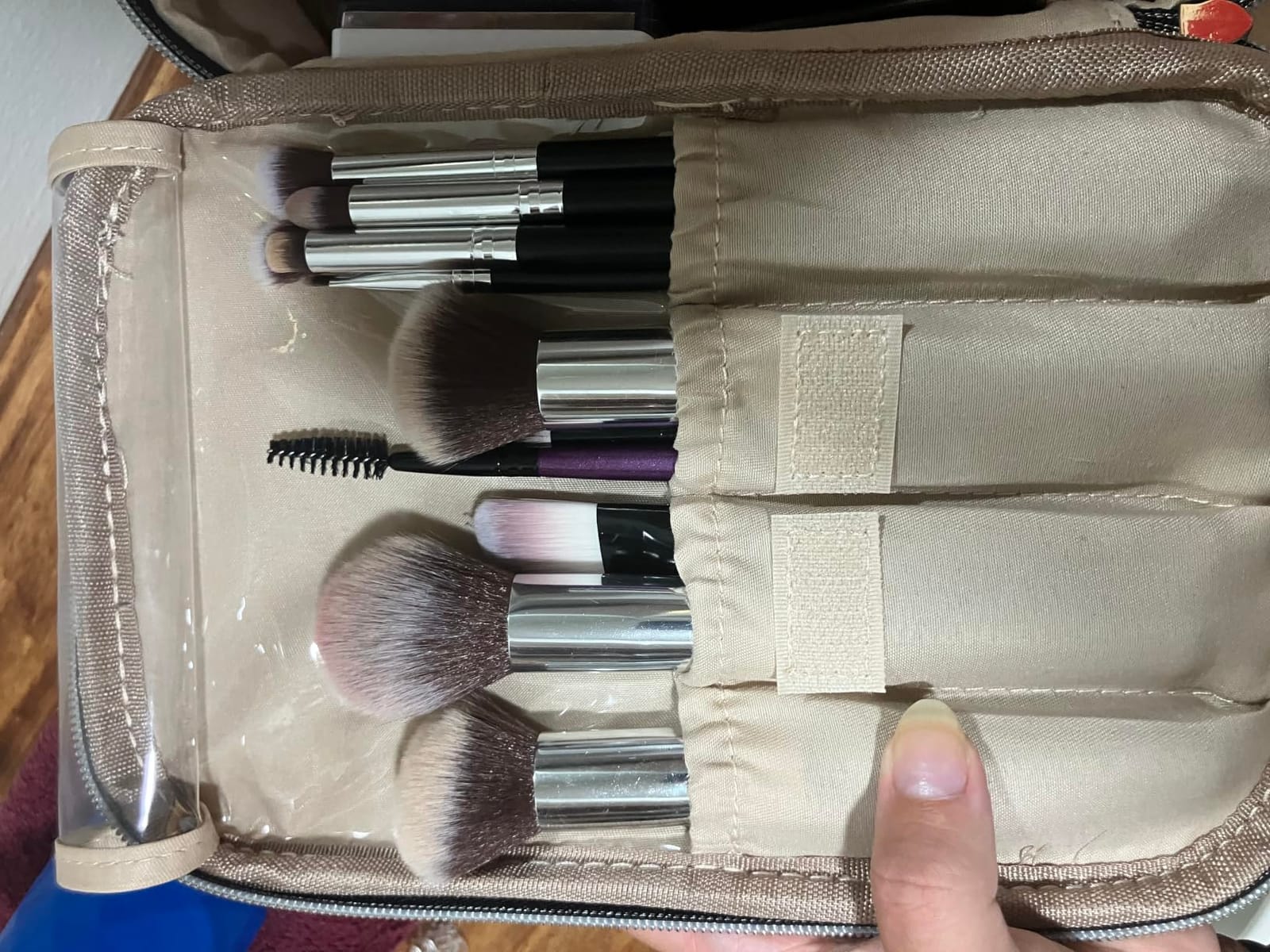 BEAKEY Makeup Brush Set,13 Pcs with Case,10 Brushes and 2 Sponges | Soft synthetic bristles,foundation brush for liquid makeup,eye shadow brushes set,blush brush cream,travel makeup brush set customer photo 1