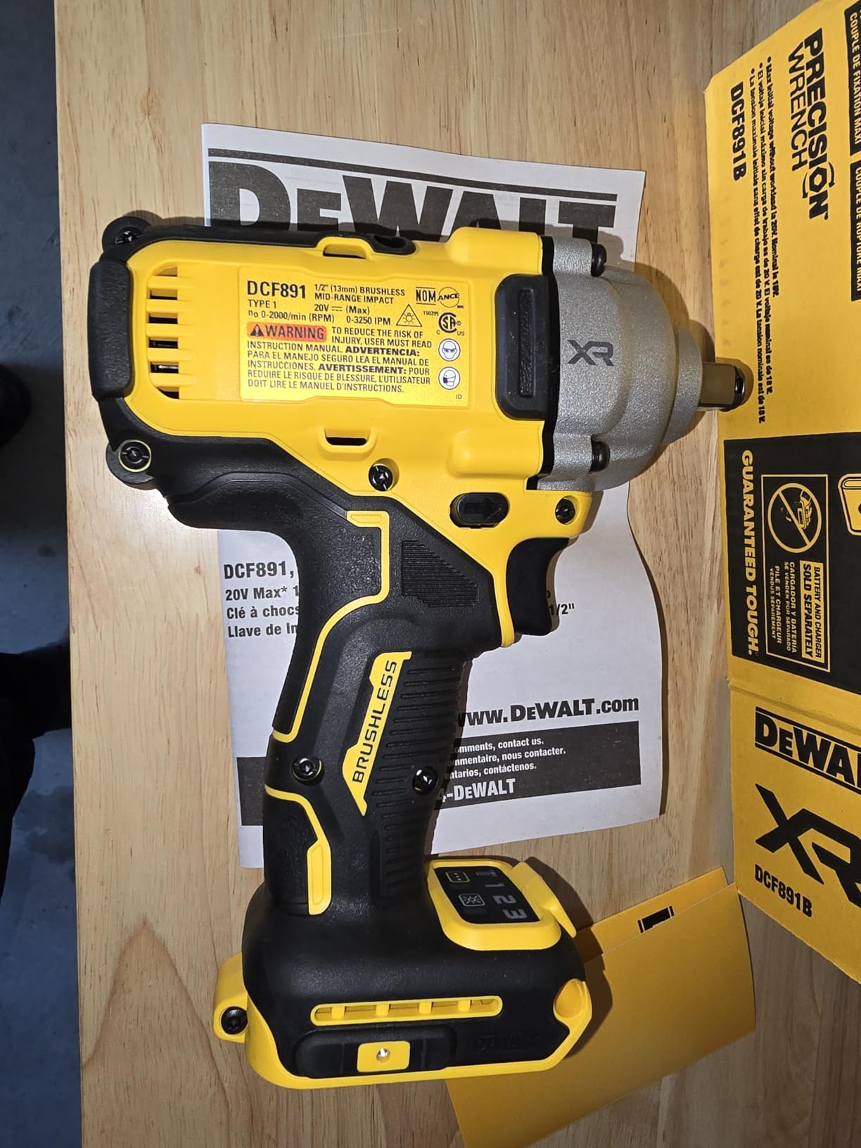 DEWALT 20V MAX Cordless Impact Wrench, 1/2' Hog Ring, Includes LED Work Light and Belt Clip, Bare Tool Only (DCF891B) customer photo 2