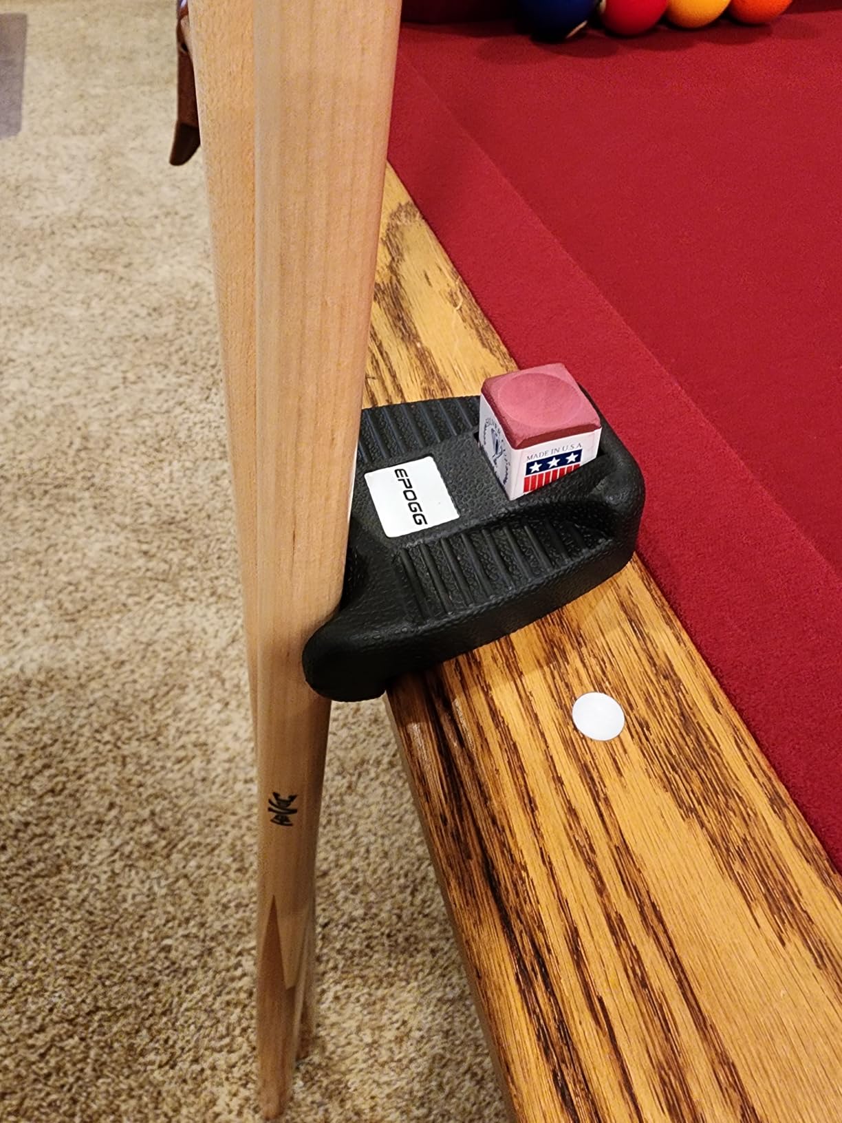 Cue Rest - Portable Weighted Billiard Cue Rack with Chalk Holder (2 Holes) customer photo 1