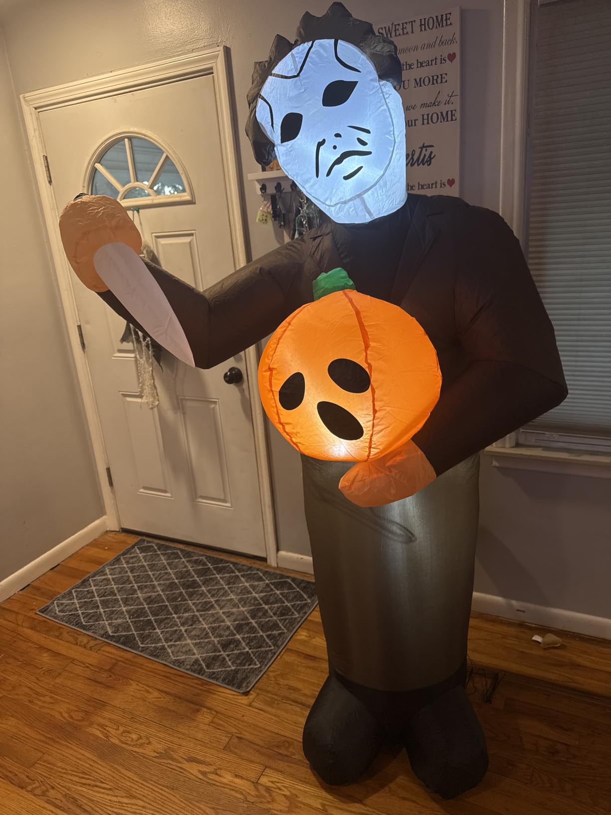 COMIN Halloween Inflatable 6FT Scary Pumpkin Killer with Built-in LEDs Blow Up Yard Decoration for Holiday Party Indoor, Outdoor, Yard, Garden, Lawn customer photo 1