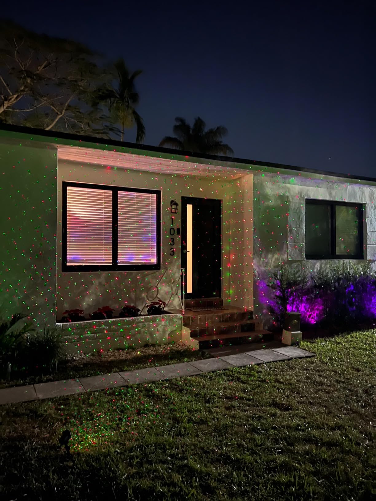Laser Christmas Lights,Outdoor Garden Laser Lights Projector, Motion Star 3 Color Red Green Blue,Water Proof,Suitable for Outdoor Garden Decorative customer photo 1