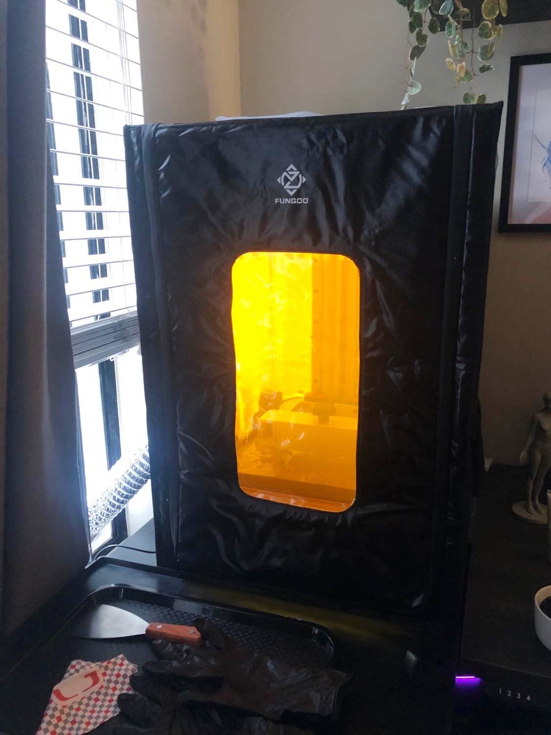 3D Printer Enclosure with Ventilation Kit & LED Lighting– Thermal Insulation Cover & Fume Extraction Tent for FDM/DLP/SLA/LCD 3D Printers(Size 540 * 640 * 750mm) customer photo 1