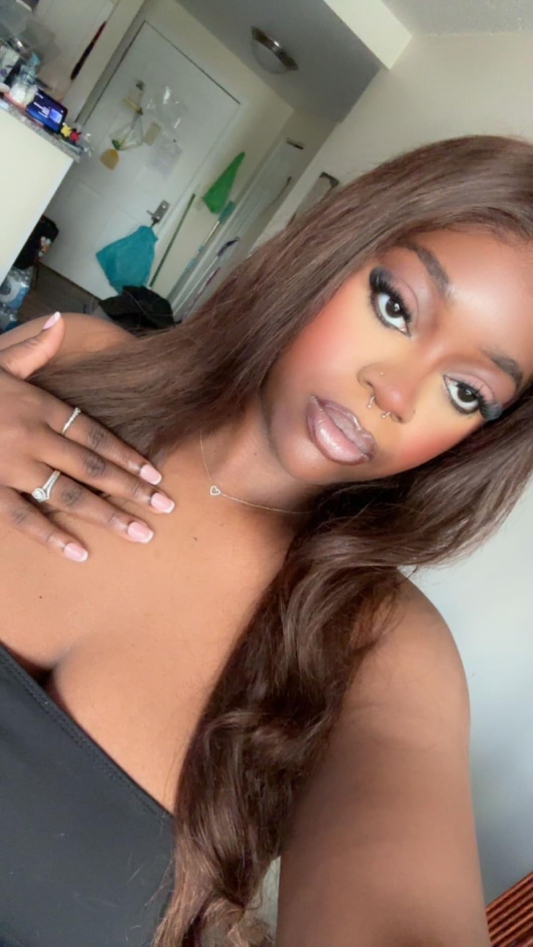 Hermosa Chocolate Brown Lace Front Wigs Human Hair Pre Plucked Pre Bleached customer photo 1