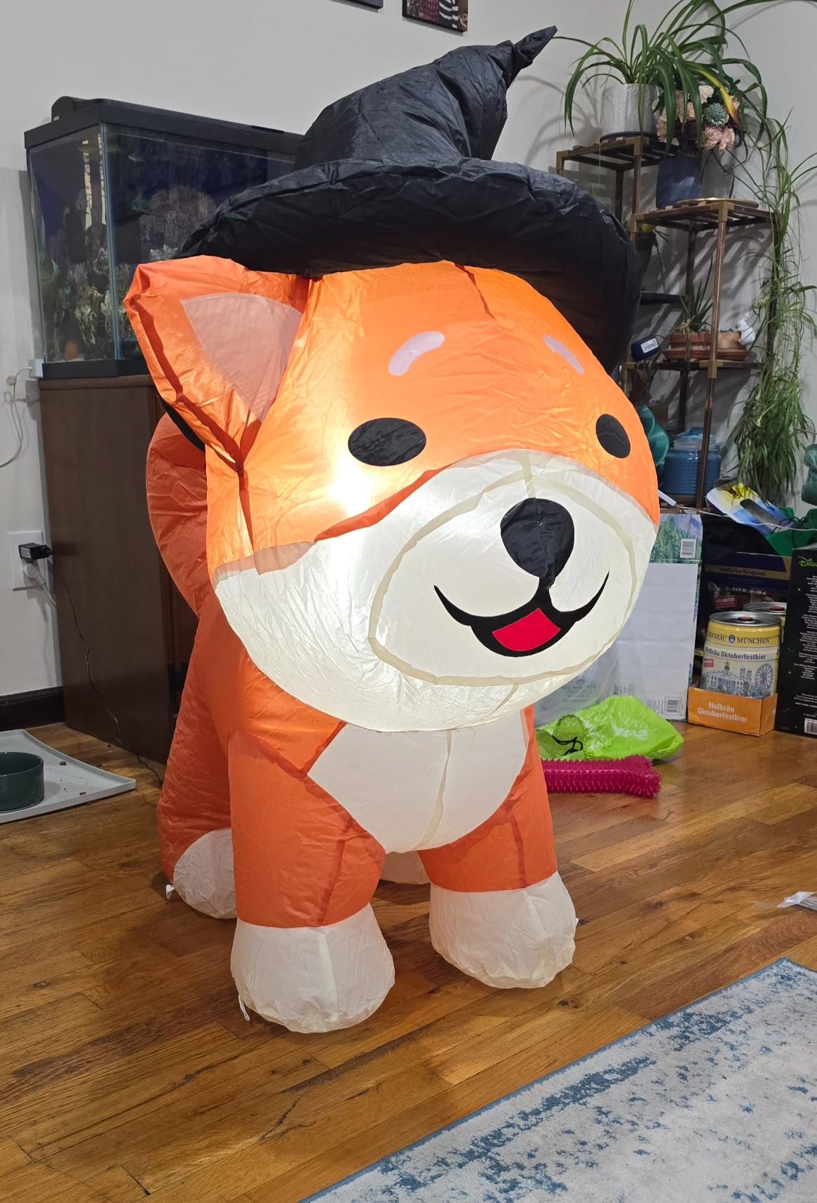 COMIN 4 FT Halloween Inflatable Wizard Corgi Dog Outdoor Decorations | Built-in LED lights, Shiba Inu design for Halloween parties, indoor displays, yards, gardens, and lawns customer photo 1