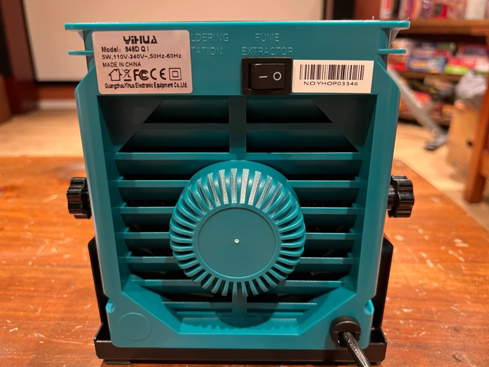 YIHUA 948DQ-I Solder Fume Extractor Fan Solder Smoke Absorber Remover Tiltable Angle with 8 Extra Fan Filters for Soldering Wood Burning and more customer photo 1