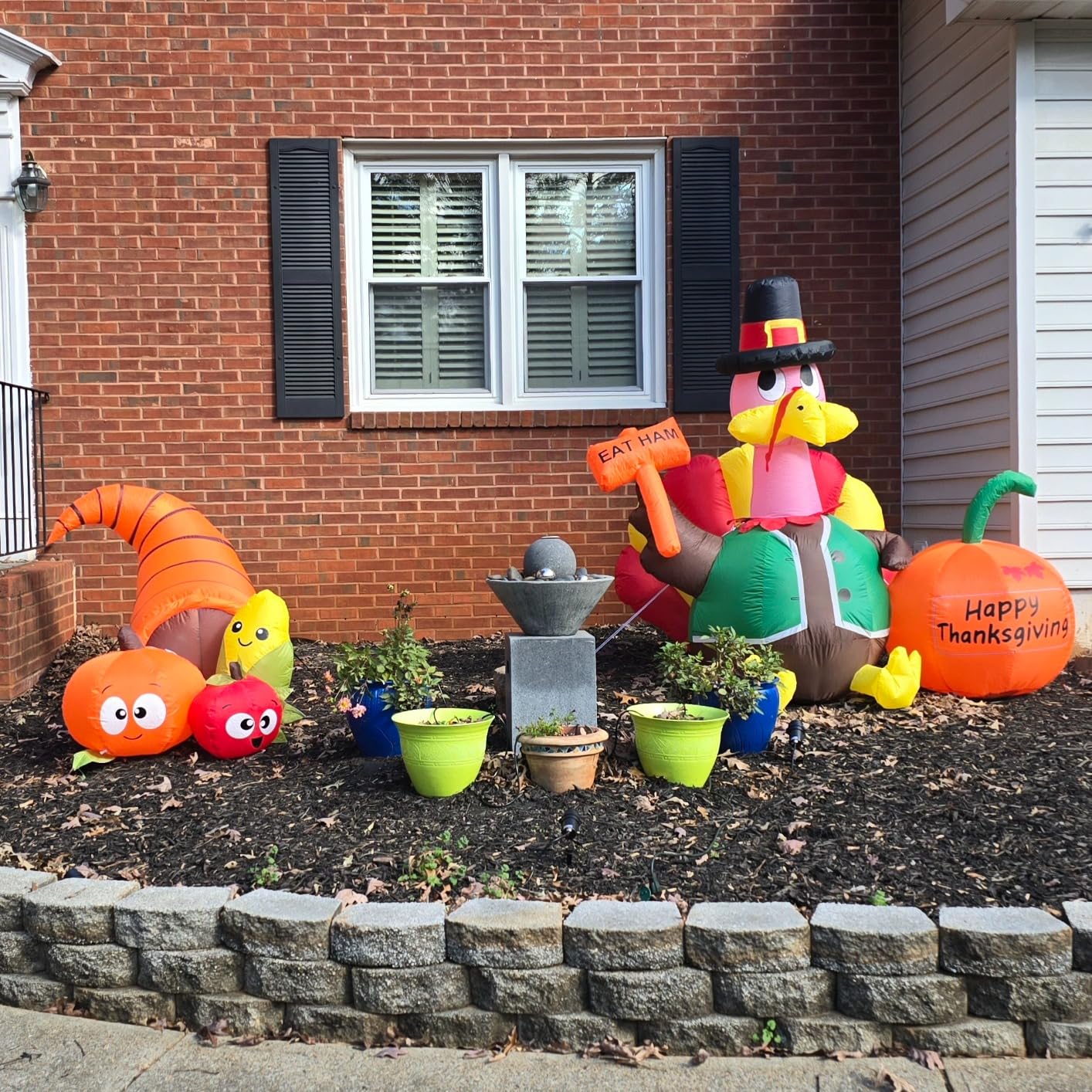 Thanksgiving Inflatables 5.6FT Long Fruit Combo with Built-in LEDs Blow Up Yard Decoration for Holiday Party Indoor Outdoor Garden Lawn | Built-in LED lights, blow-up decoration for Thanksgiving parties, yards, gardens, and lawns customer photo 2