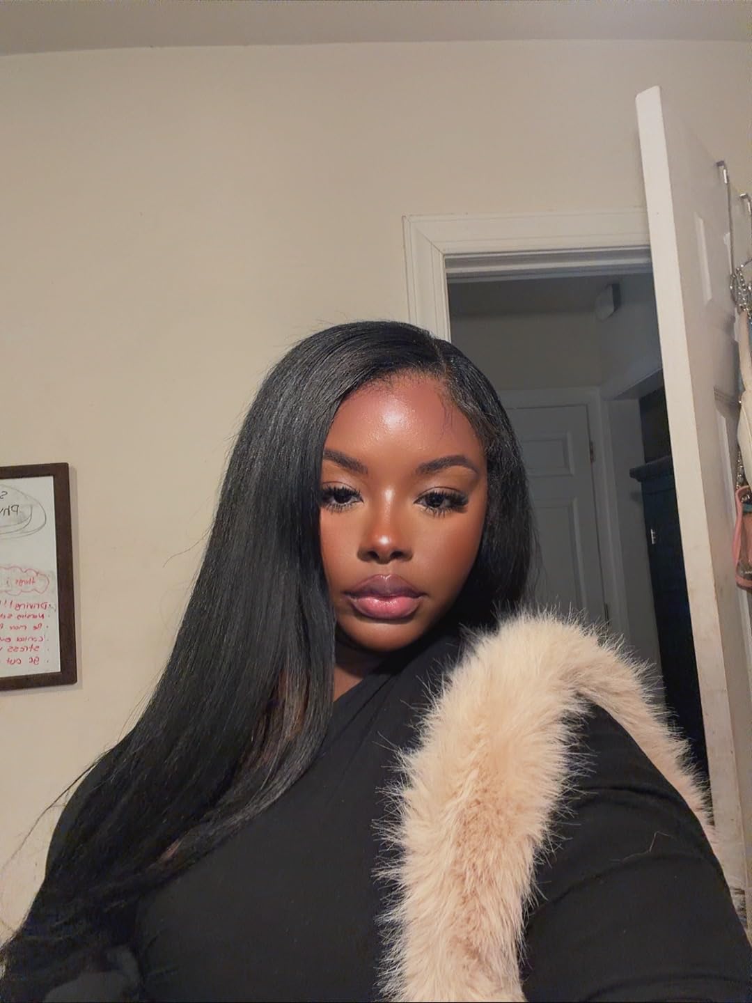 DULOVE Lace Front Wigs Human Hair Glueless Pre plucked Pre Cut, 24 Inch | Human Hair Wig, 13x4 Straight HD Lace Wig for Black Women, 200 Density in Natural shade, Flawless Melt with Natural Baby Hair customer photo 1