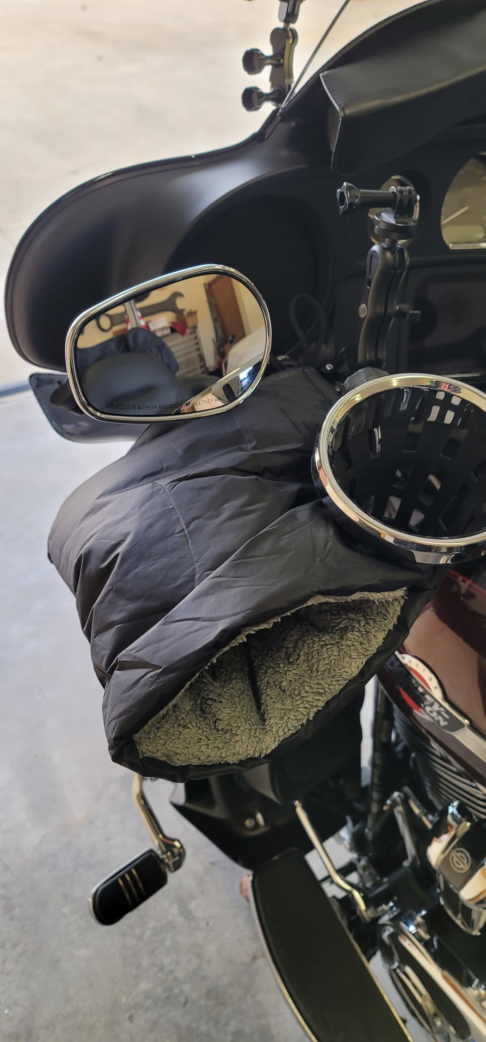XGOPTS Universal Motorcycle Handlebar Gloves Muffs for Cold Weather, E-Bike/Snowmobile/Scooter/ATV Handle Grip Gauntlets Winter Thermal Warm Handle Cover Gloves Wind & Waterproof Riding Mittens customer photo 1