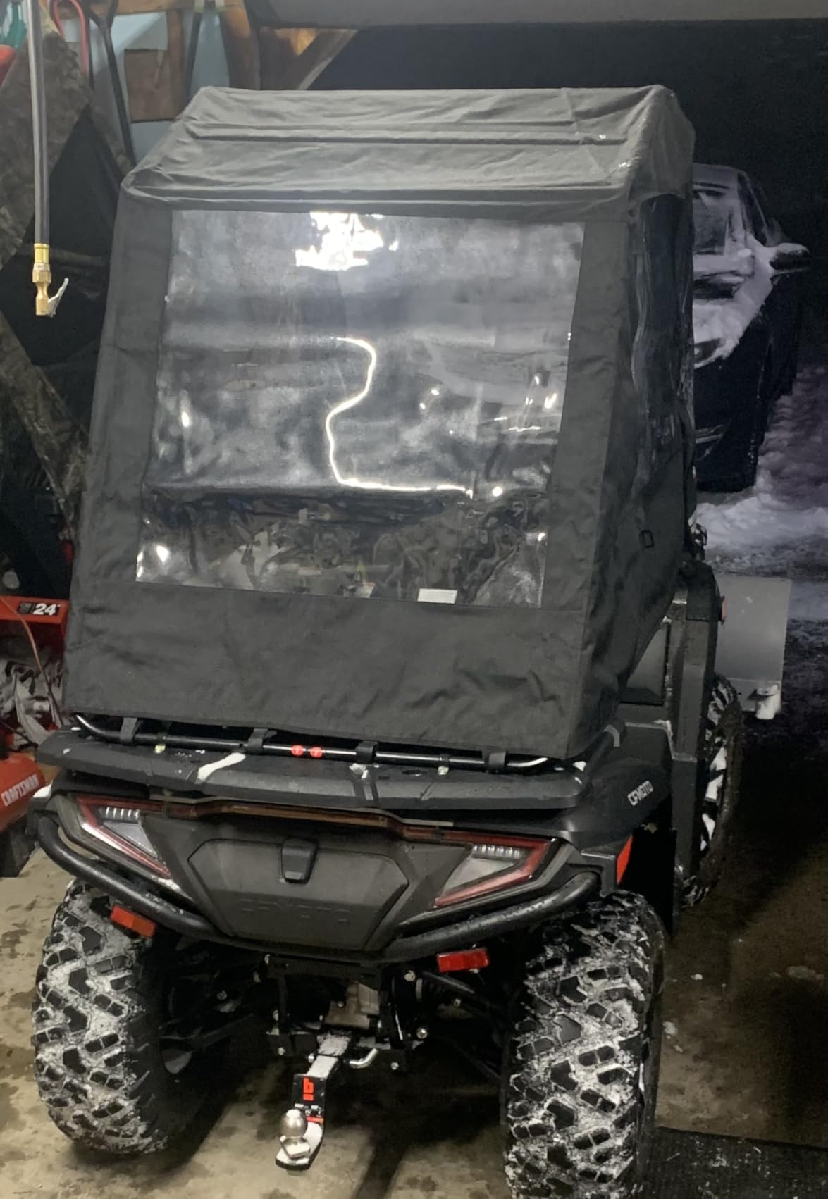 KEMIMOTO 600D ATV Cab Enclosure, UV and Water-Resistant ATV Canopy Cover | Metal Frame Clear View Smooth Zippers Reflective Compatible with Polaris Sportsman Fourtrax Can-Am Kawasaki Arctic Cat CFMOTO customer photo 1