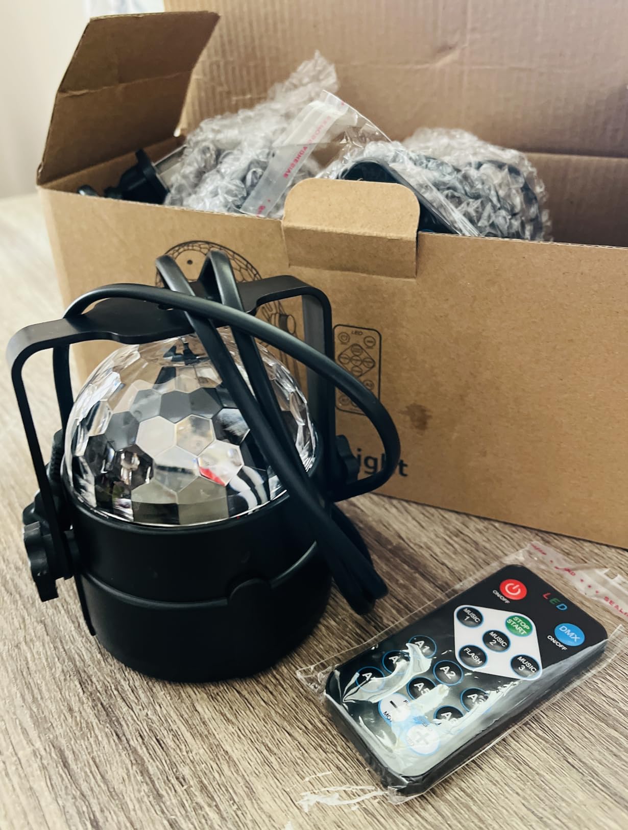 NEQUARE Disco Ball DJ Party Lights Sound Activated with Remote Control Strobe Lamp 7 Modes Stage Light for Home Room Dance Parties Karaoke Halloween Christmas Birthday Decorations[3-Pack] customer photo 2
