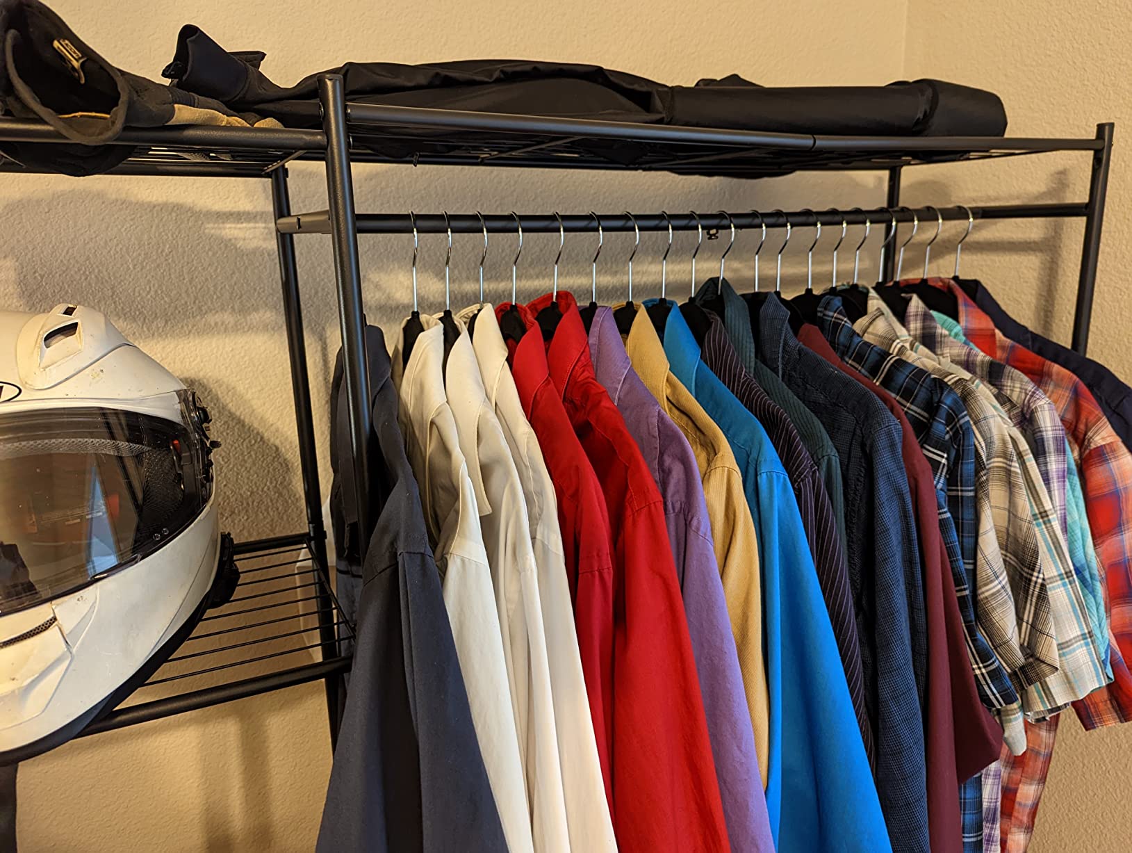 Closet Wardrobe, Closet Organizers and Storage System, Metal Clothes Rack, All in one, With 4 Tiers Shelves, Portable & Free Standing, for Hanging Clothes, for Cloakroom Bedroom customer photo 1
