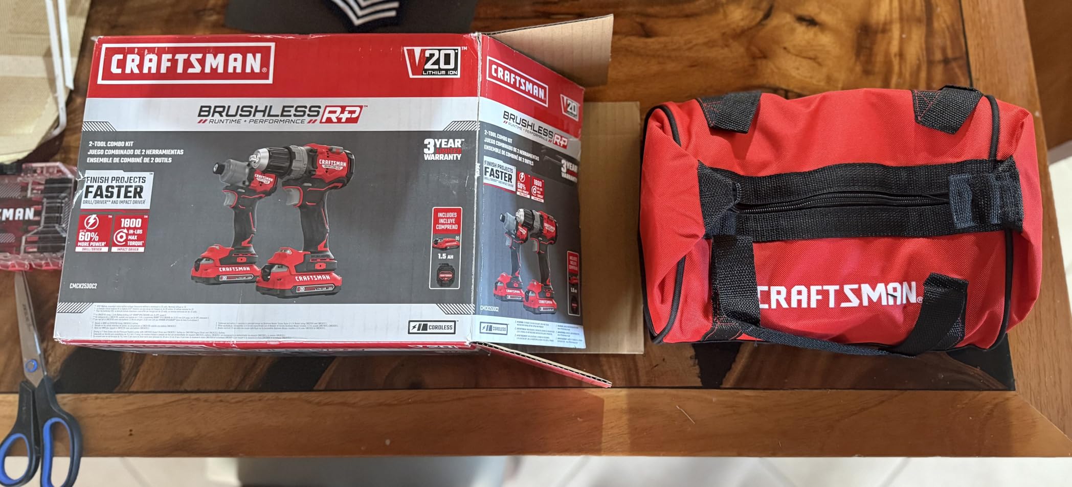 CRAFTSMAN V20 RP Cordless Drill and Impact Driver, Brushless Power Tool Combo Kit, 2 Batteries and Charger Included (CMCK211C2) customer photo 1