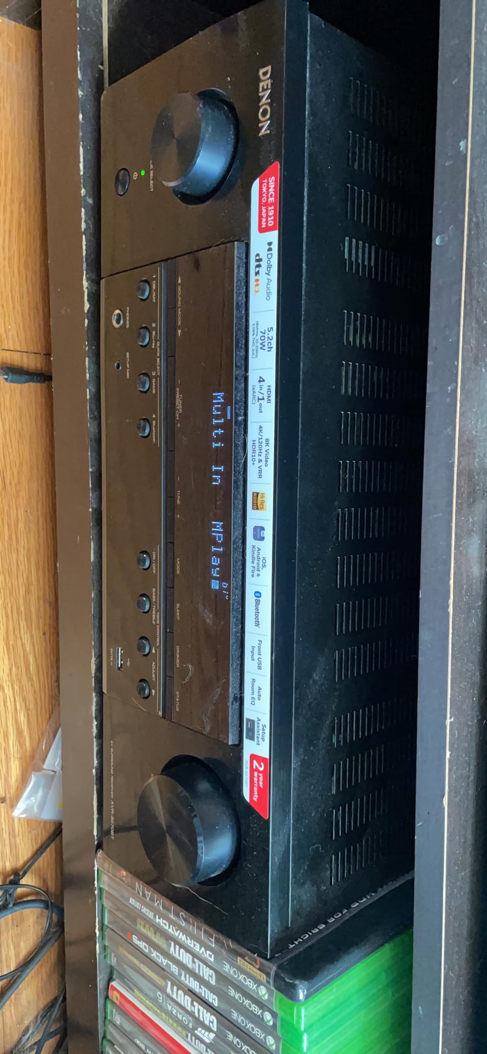 Denon AVR-S570BT 5.2 Channel AV Receiver - 8K Ultra HD Audio & Video customer photo 2