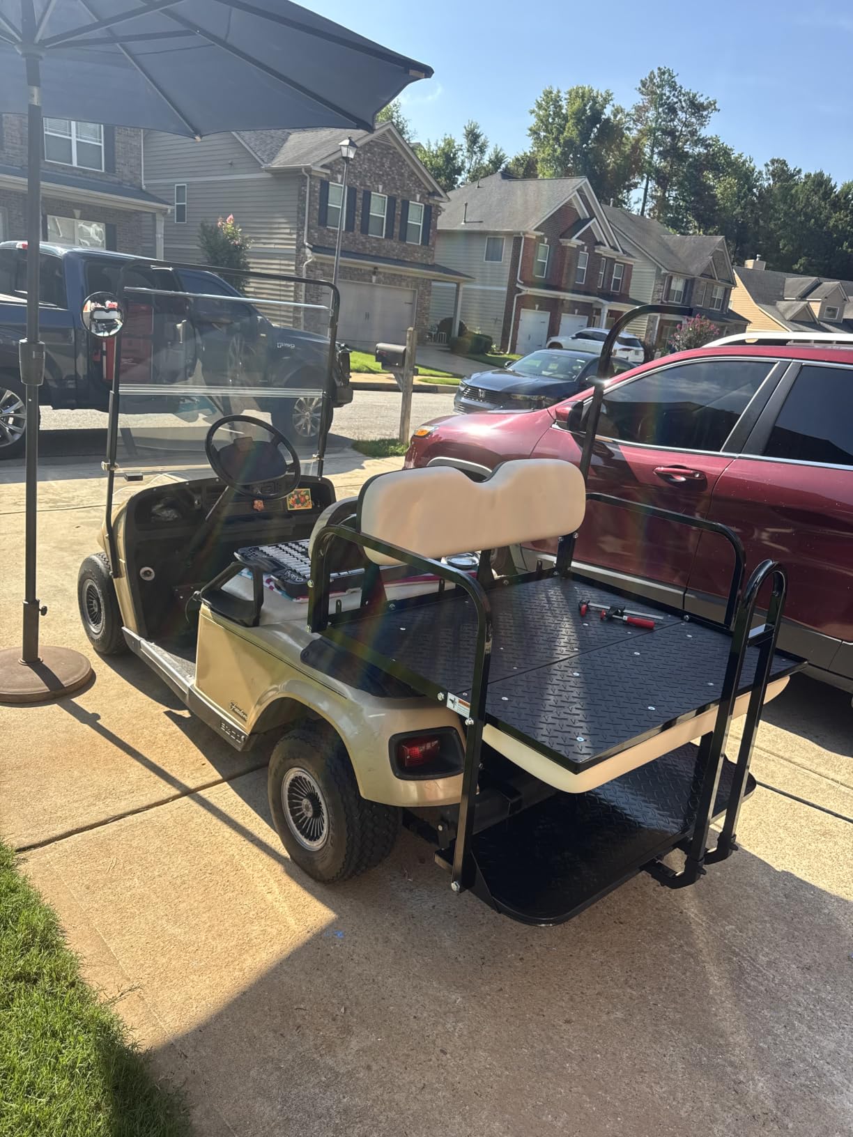 PROFX Rear Flip Seat Kit with Grab Bar for EZGO TXT (1995-Up) Golf Cart customer photo 2