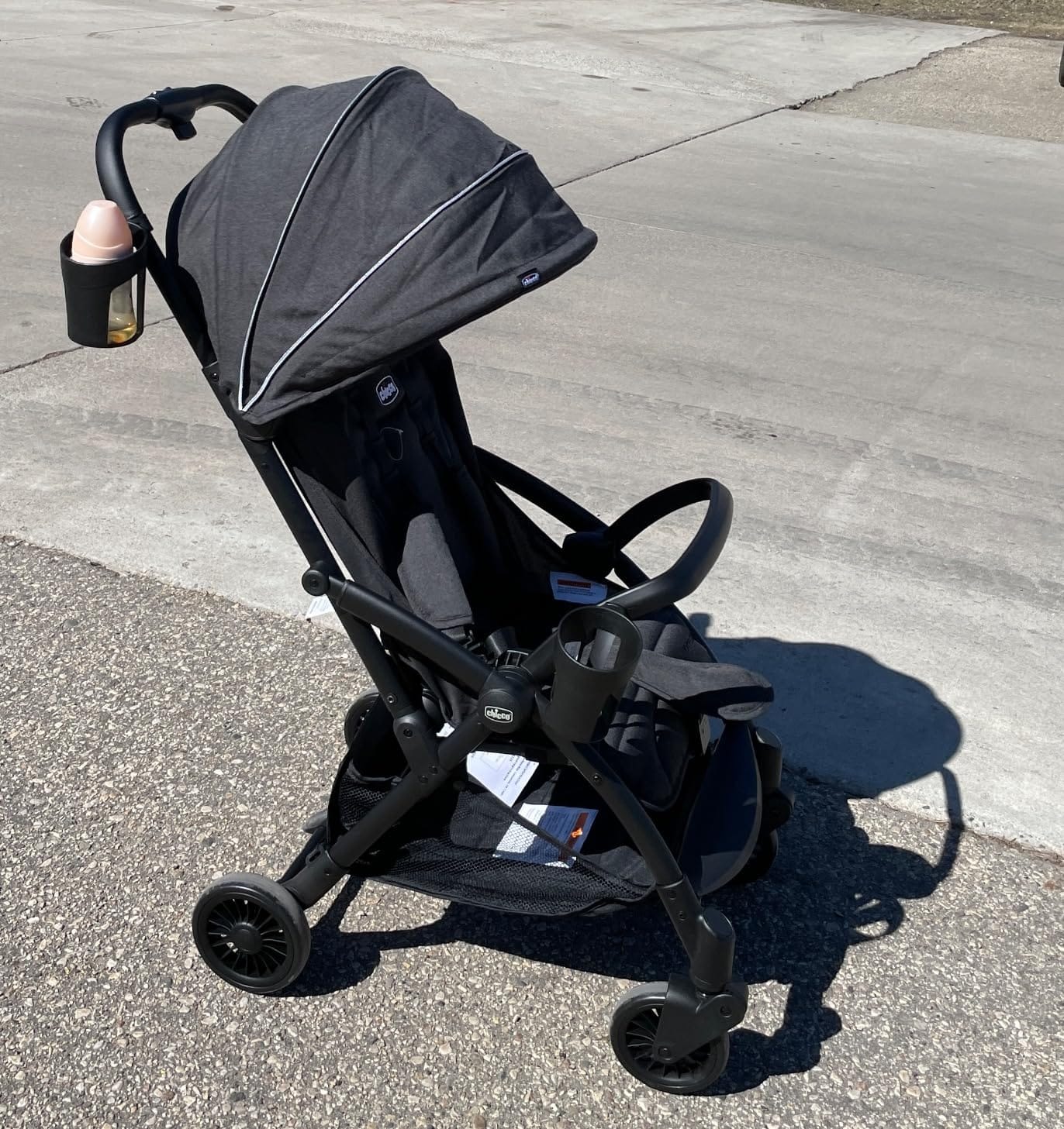Chicco Presto Self-Folding Lightweight Baby Stroller Under 15 Pounds | Graphite/Grey, compact travel umbrella stroller for toddlers ages 1-5, up to 50 lbs, UPF 50+ canopy, aluminum frame customer photo 1