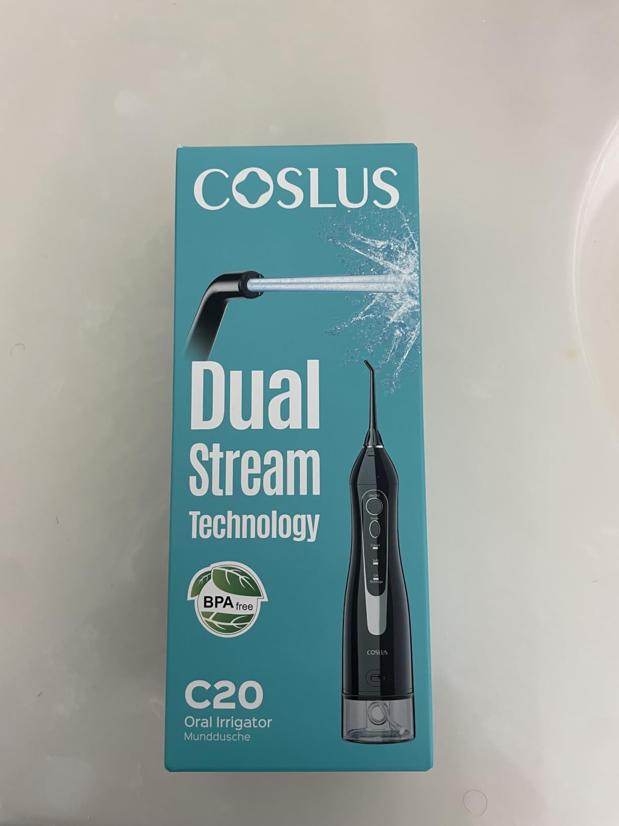 COSLUS ADA Accepted C20 Water Dental Flosser Teeth Pick, 300ML Larger Tank | Portable Rechargeable Oral Irrigator for Orthodontic & Sensitive Gums, Cordless for Travel, Family, Professional Set, Black customer photo 2