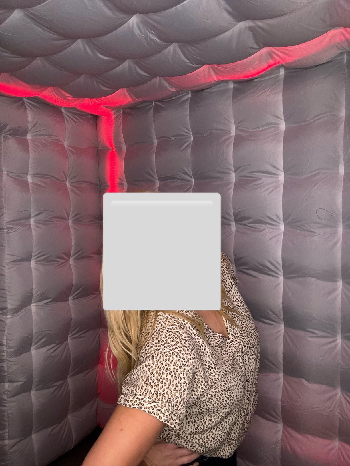 Inflatable Photo Booth, 16 Colors LED 8.2 x 8.2ft, Black | Portable Enclosure Dimmable Shooting Photobooth Tent Kit with 2 Doors and Inner Air Blower, Remote Controller, Carry Bag customer photo 1
